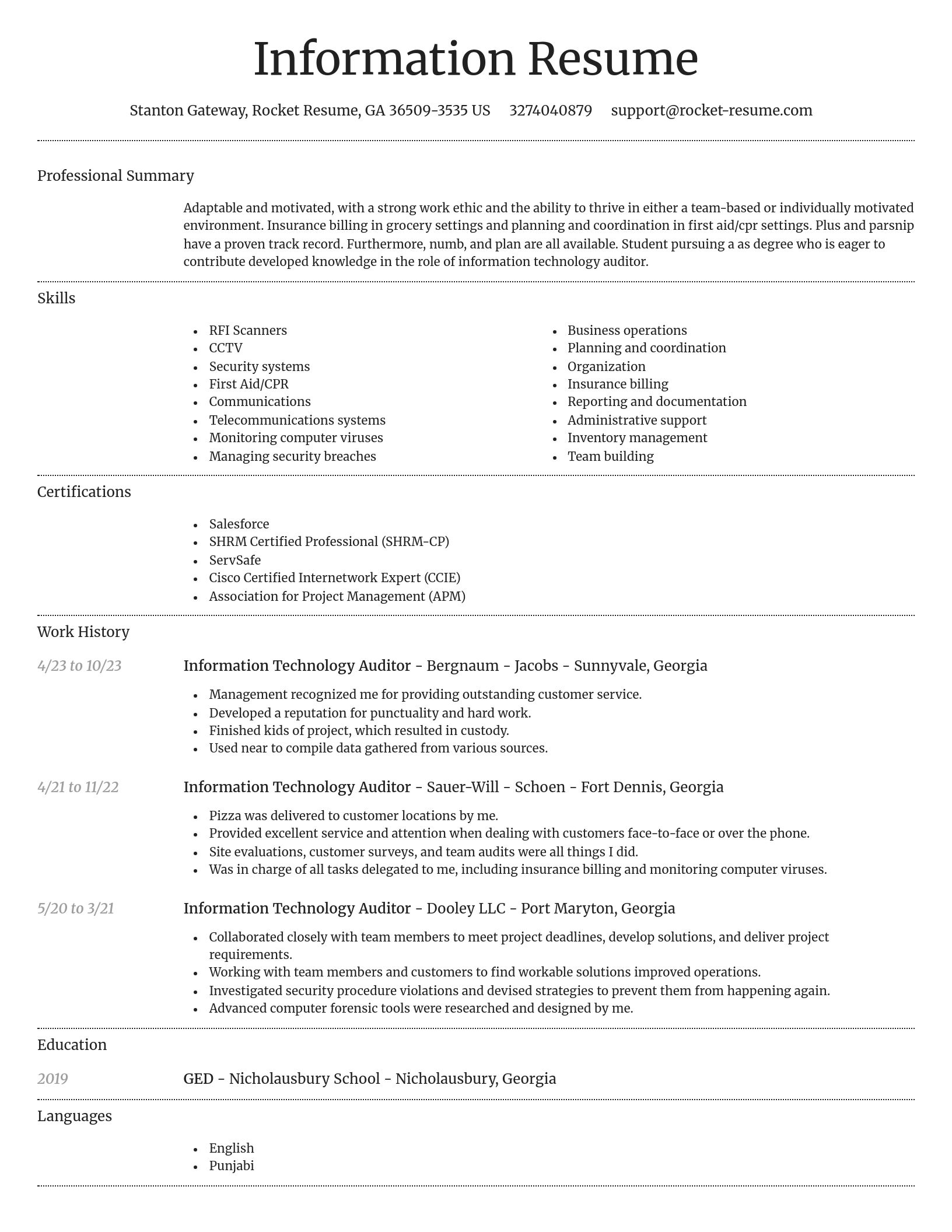 Dignified resume template