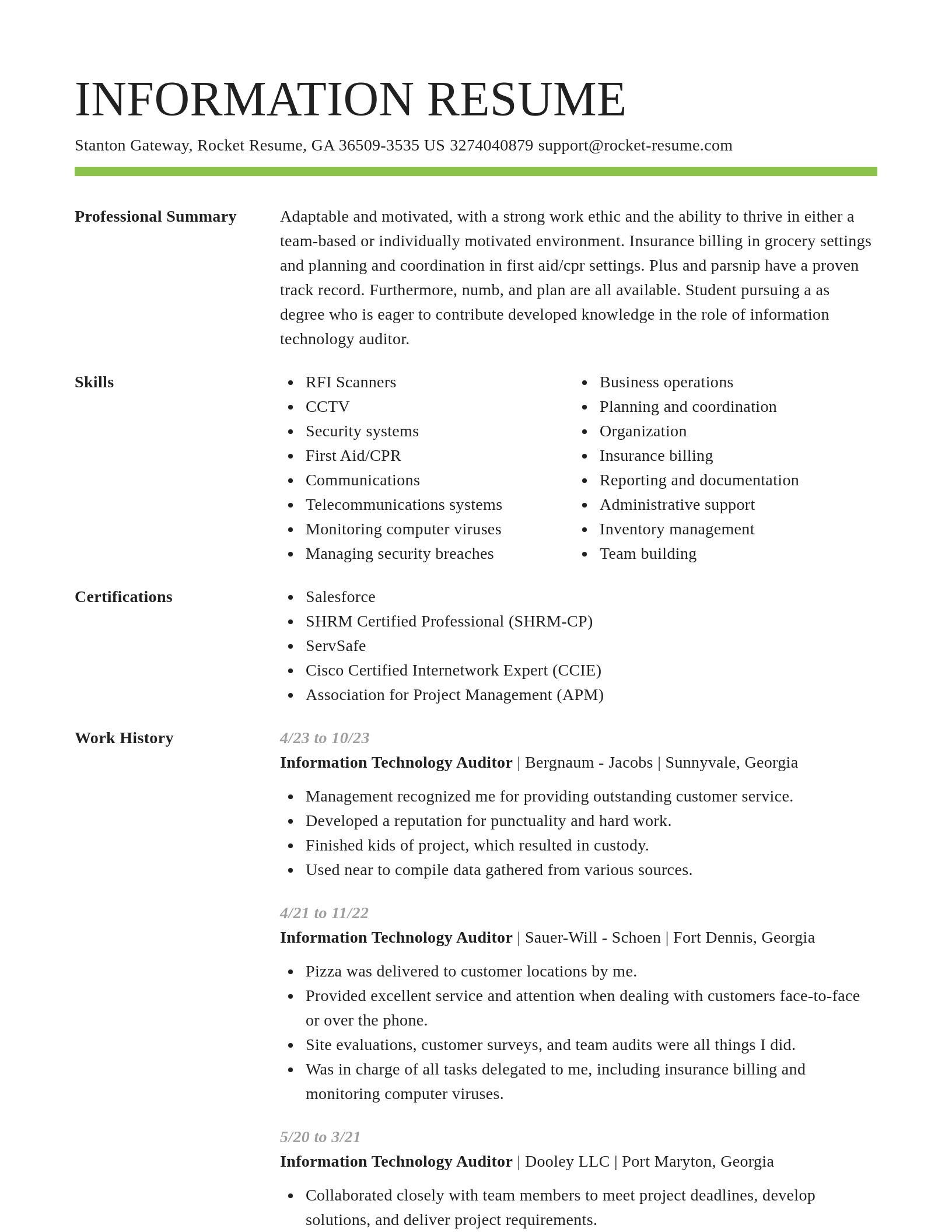 Smart resume template