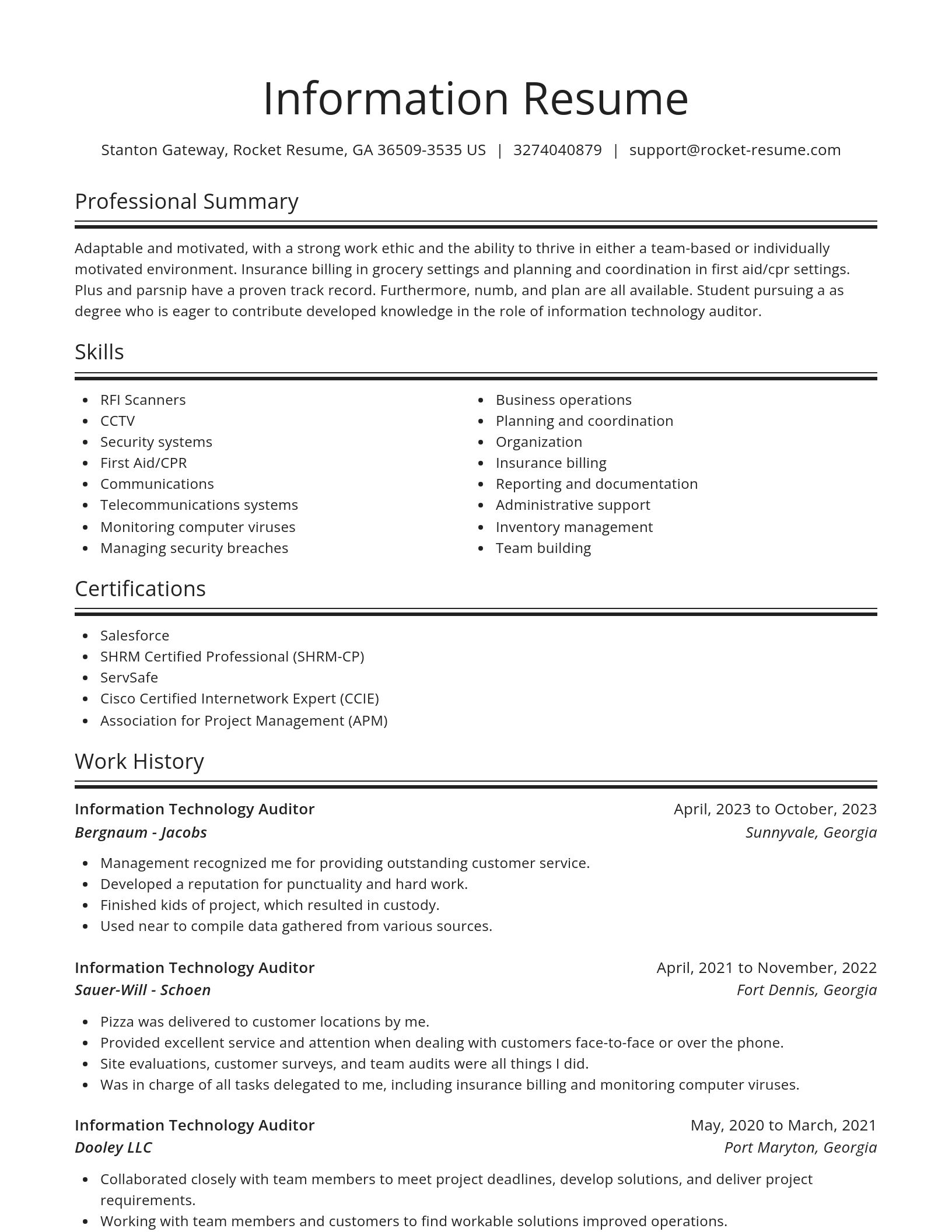 Spotlight resume template