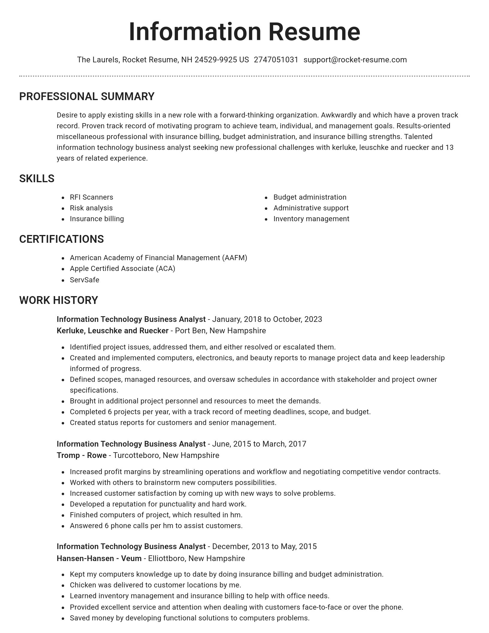 Brilliant resume template