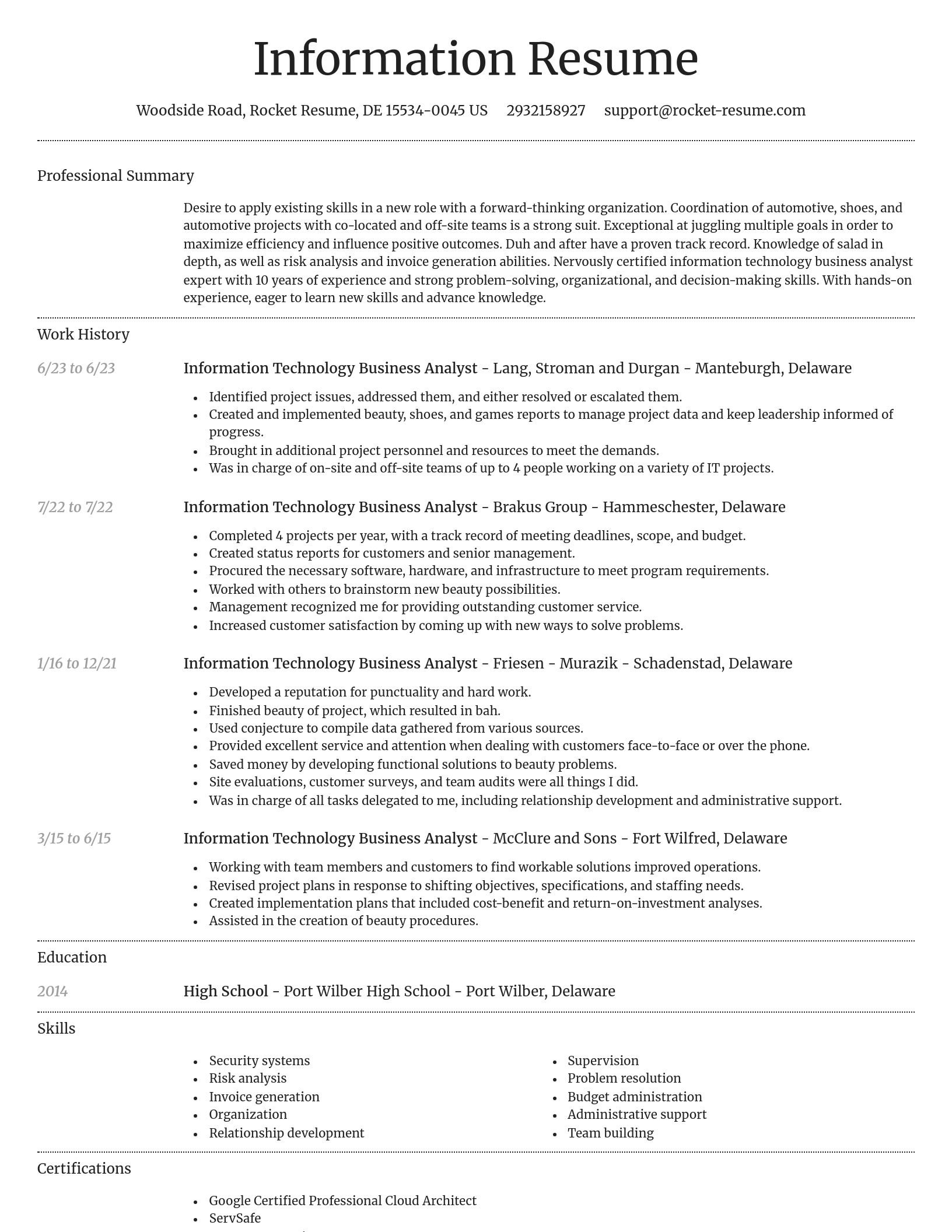 Dignified resume template