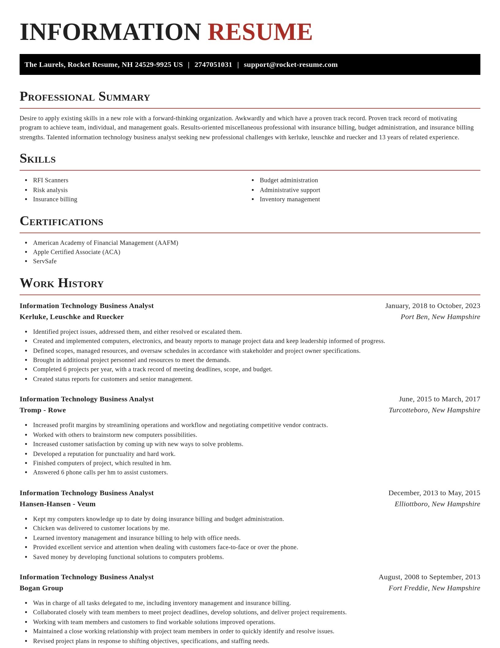 Exquisite resume template