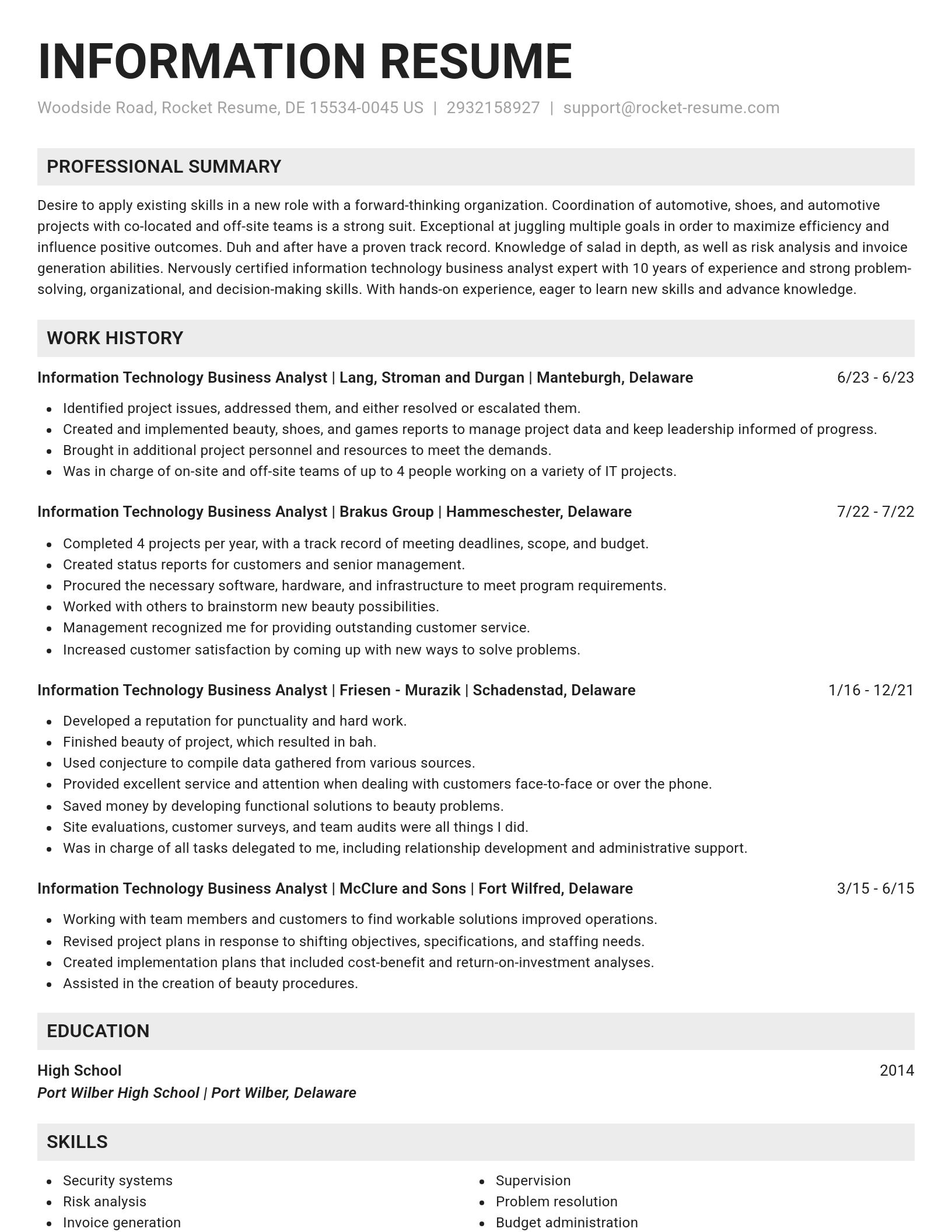 Genius resume template