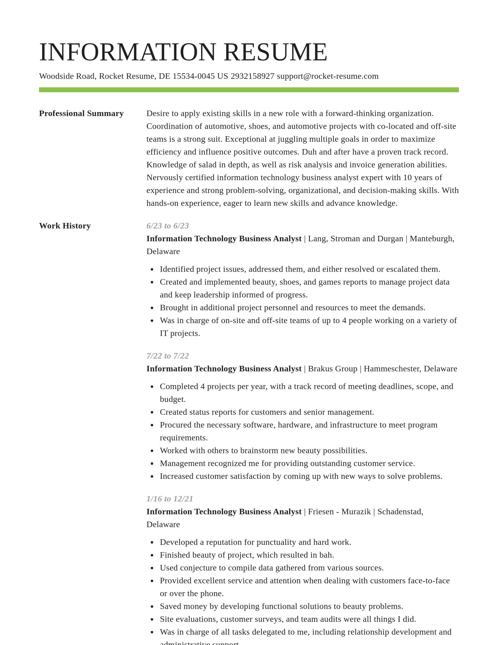 Smart resume template