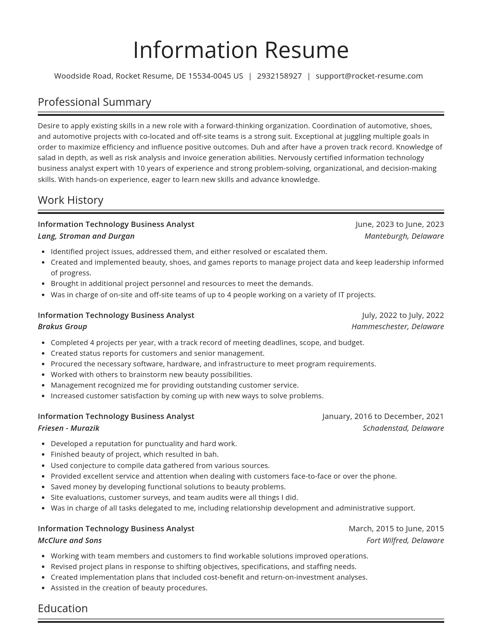 Spotlight resume template