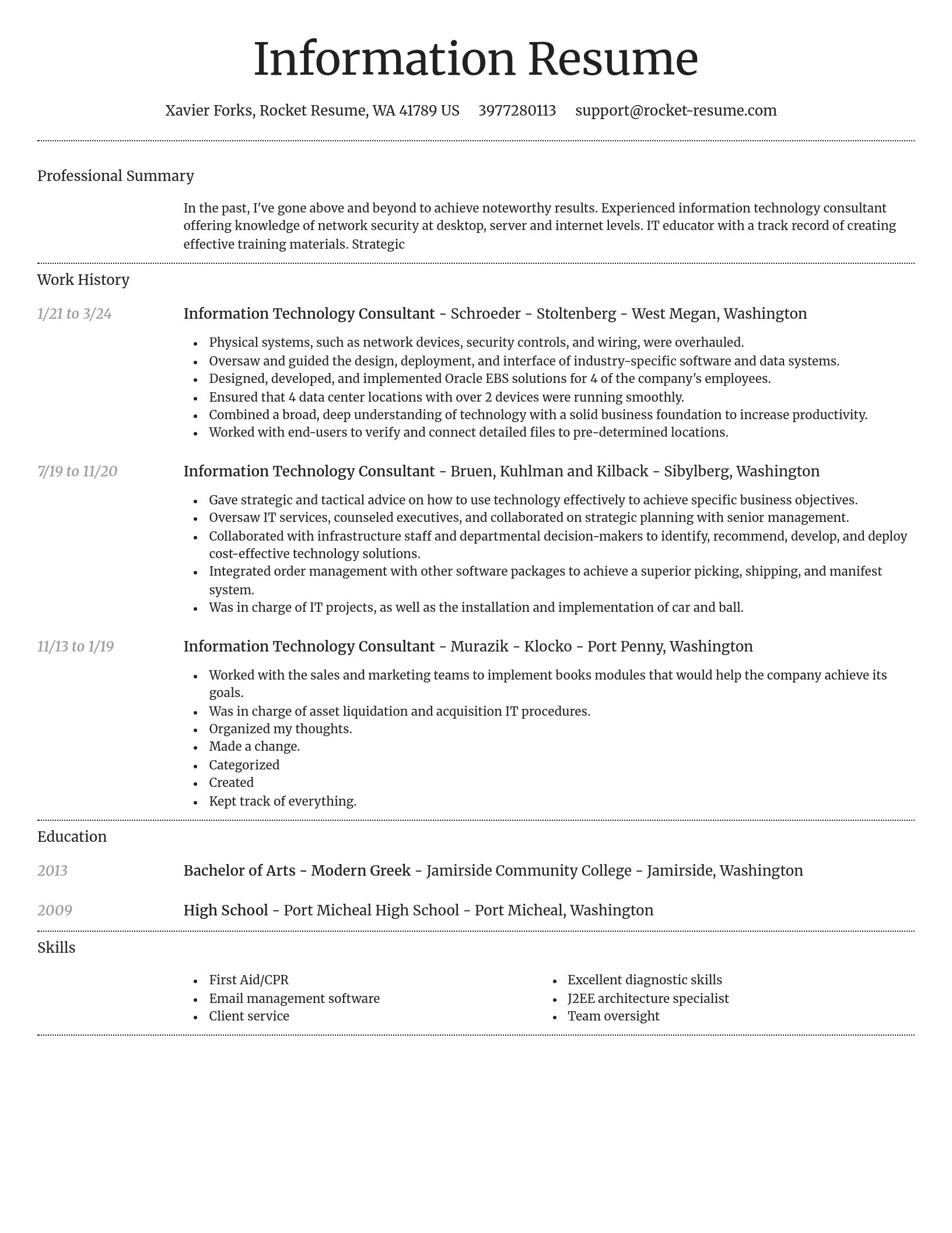 Dignified resume template