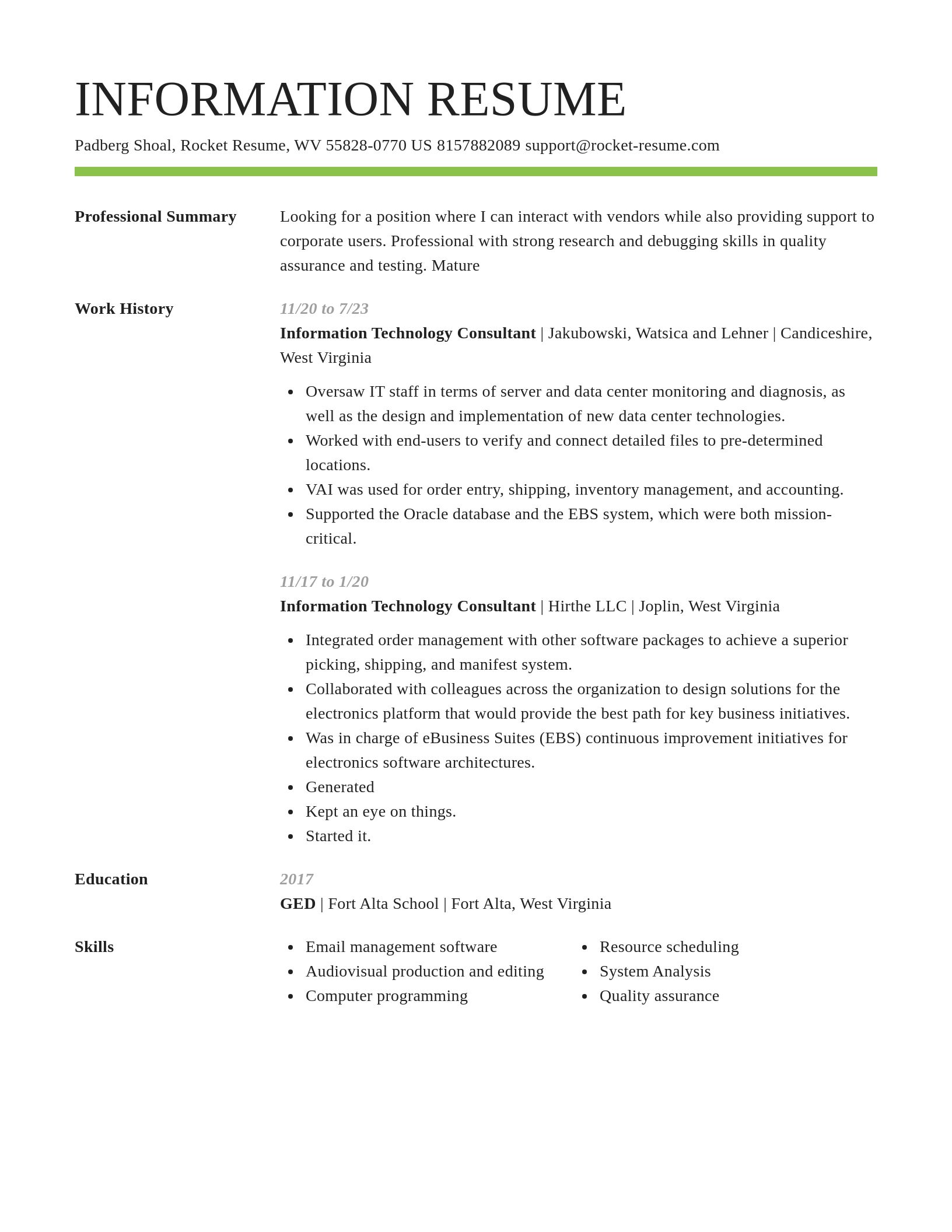 Smart resume template