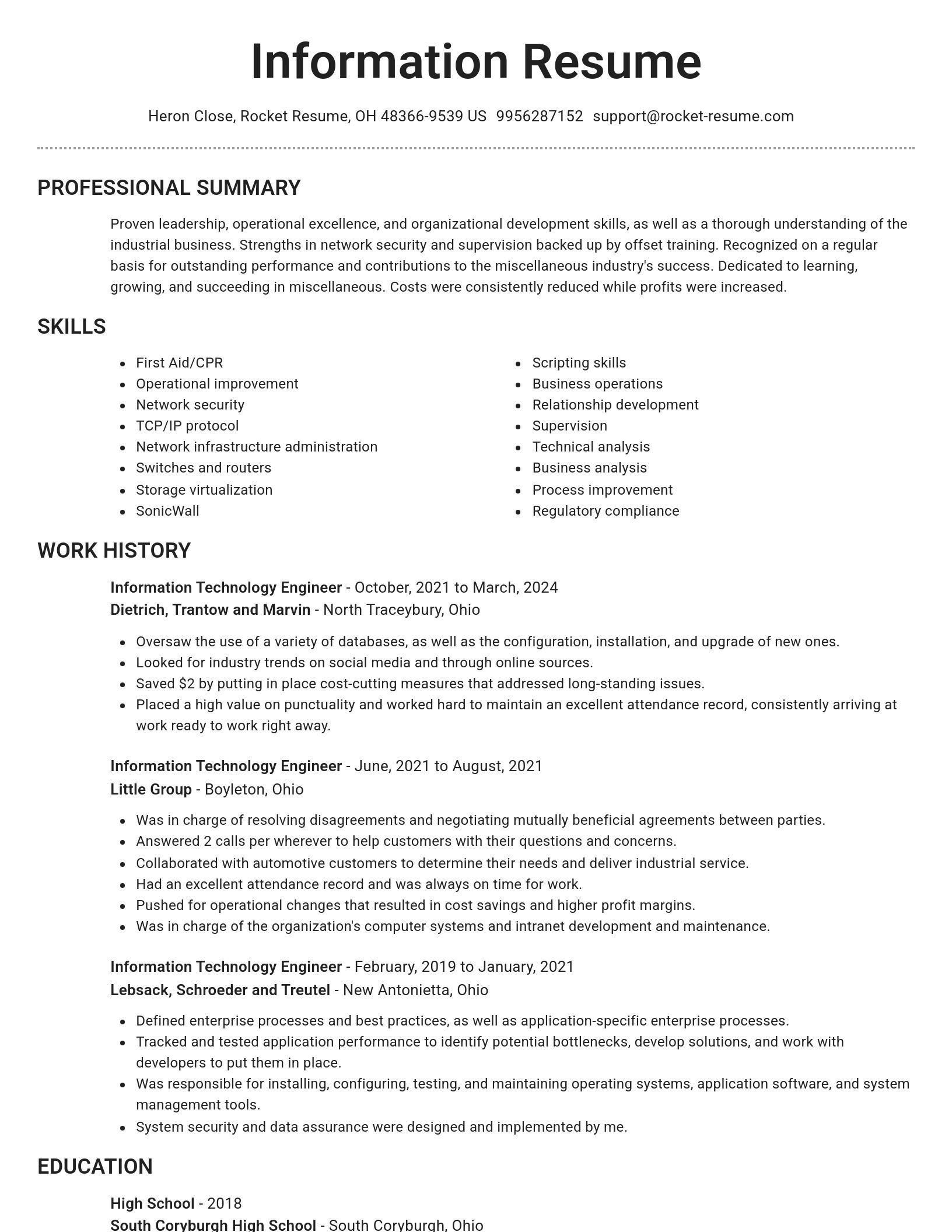 Brilliant resume template