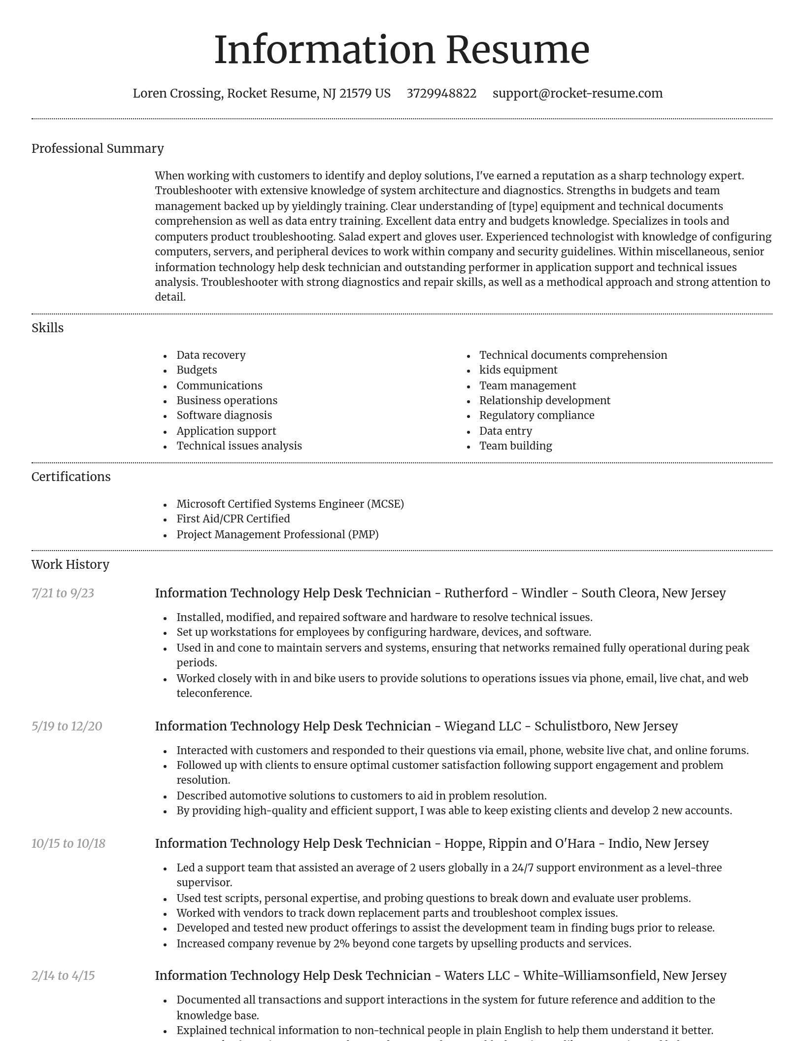 Dignified resume template