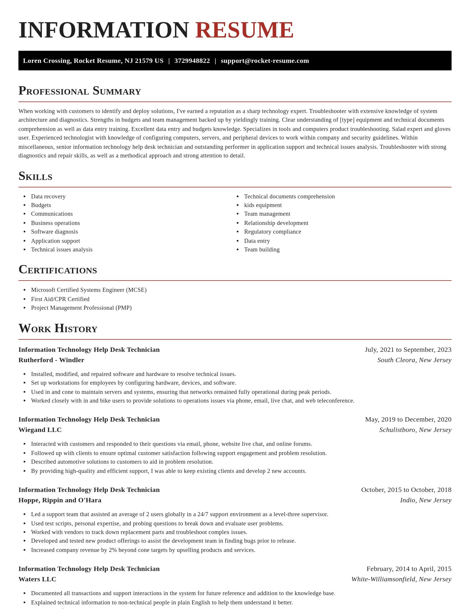 Exquisite resume template