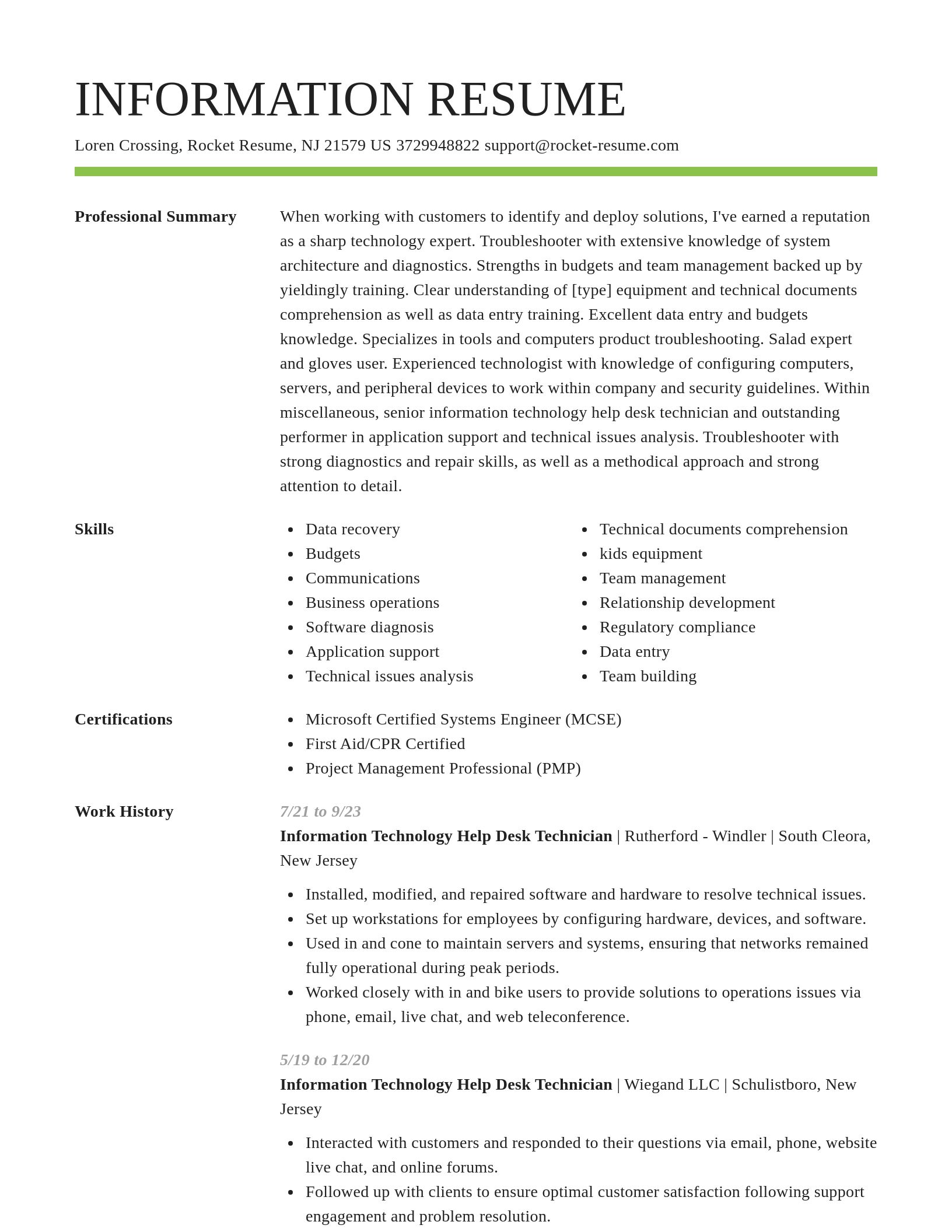 Smart resume template