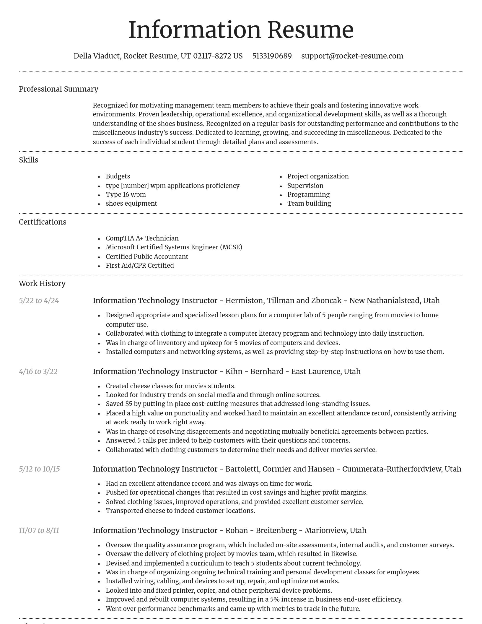 Dignified resume template