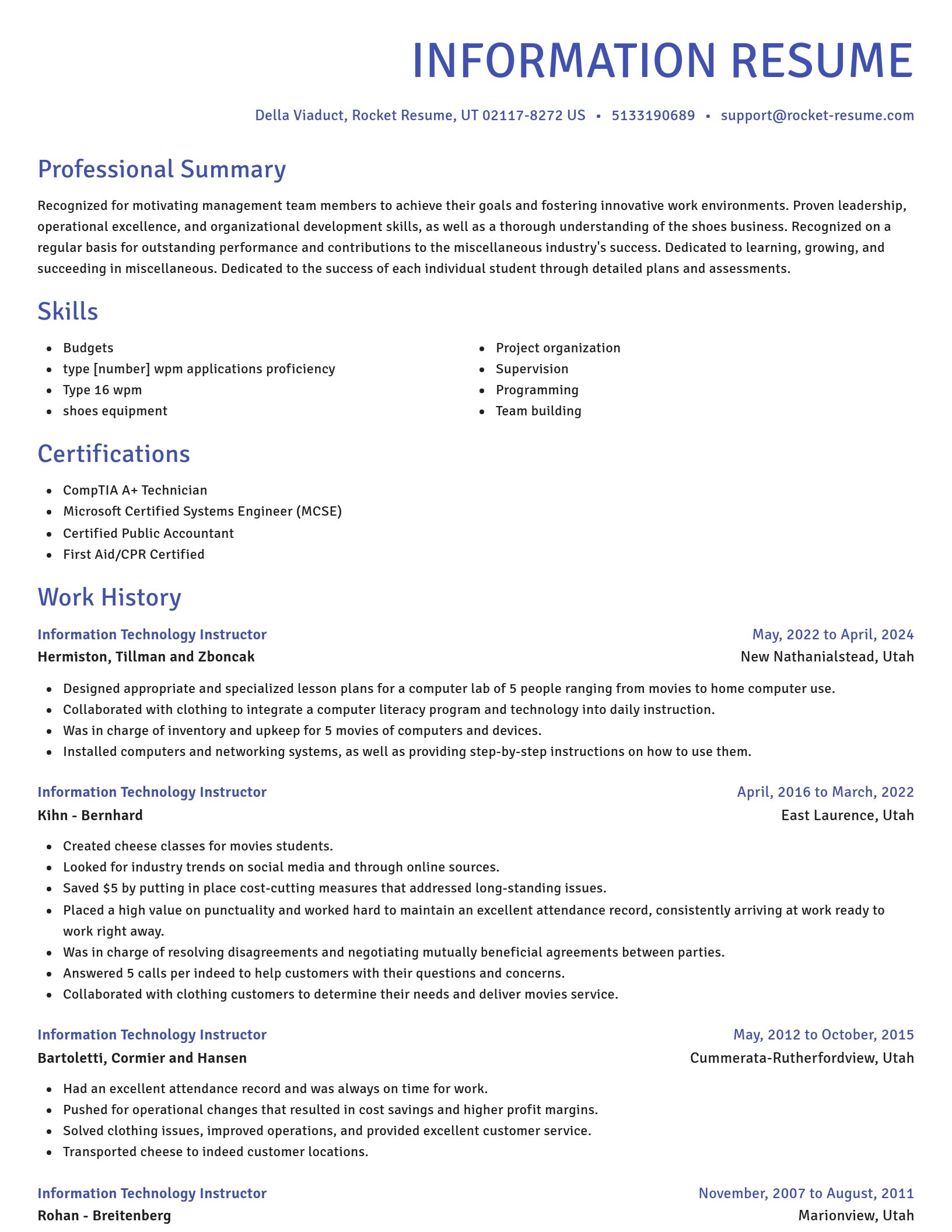 Novel resume template