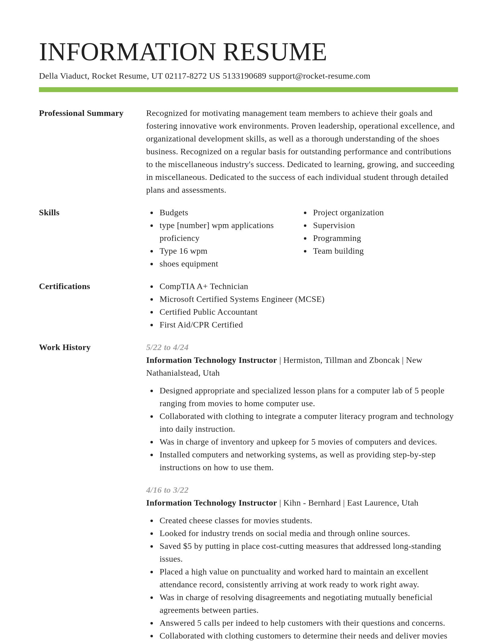 Smart resume template