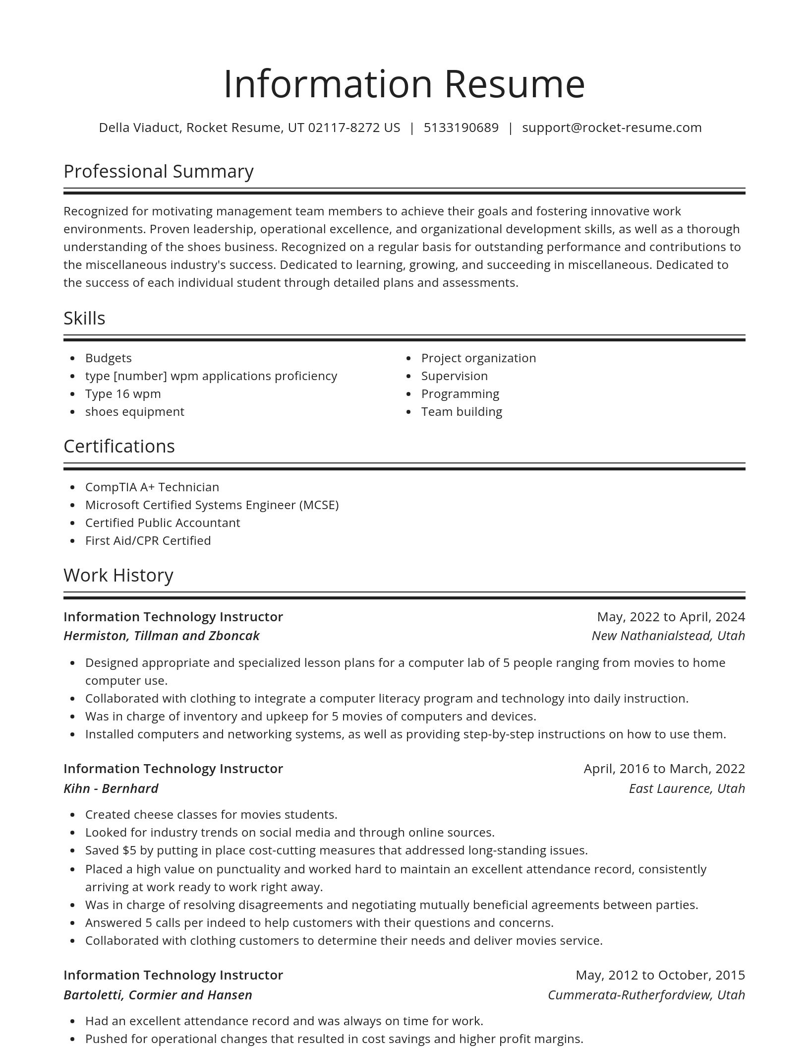 Spotlight resume template