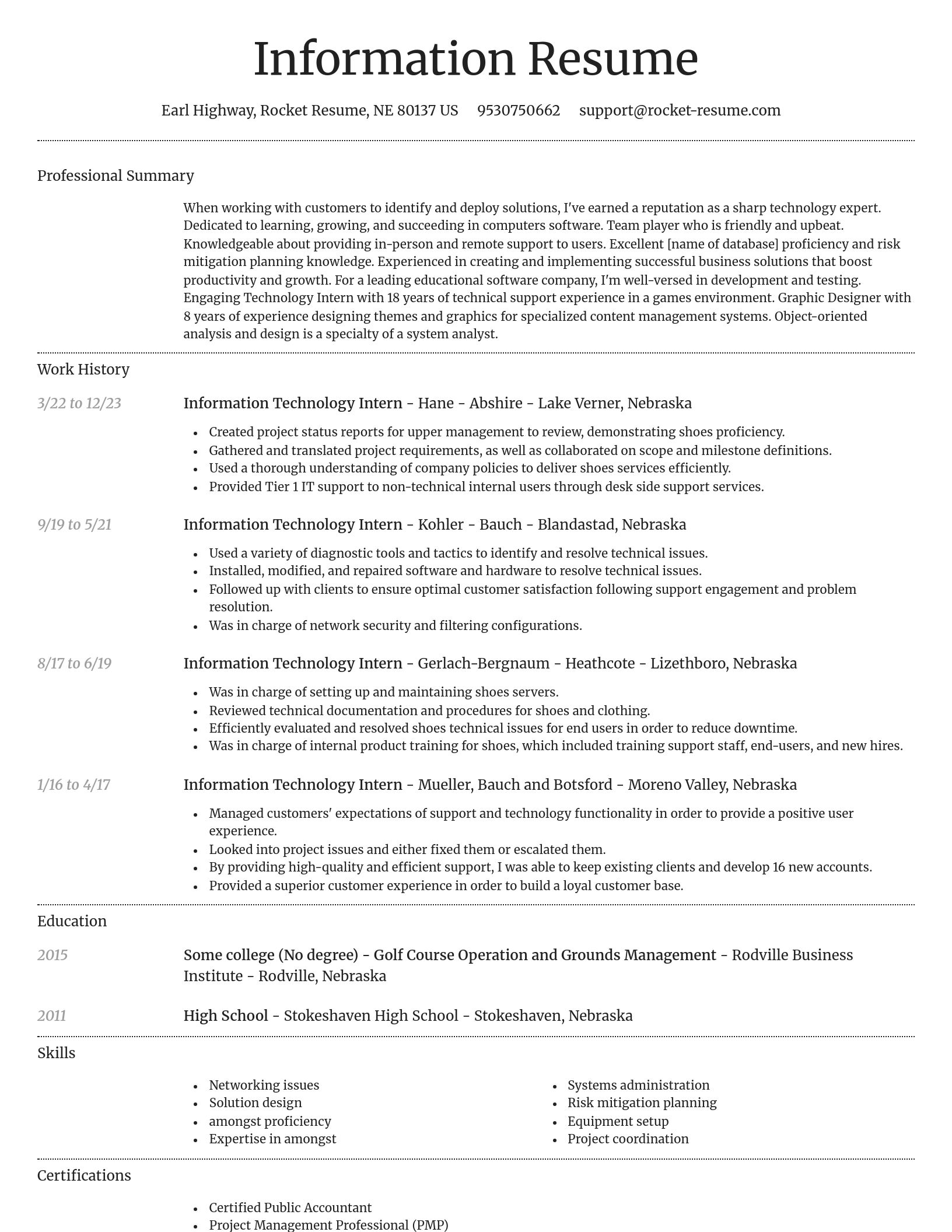 Dignified resume template