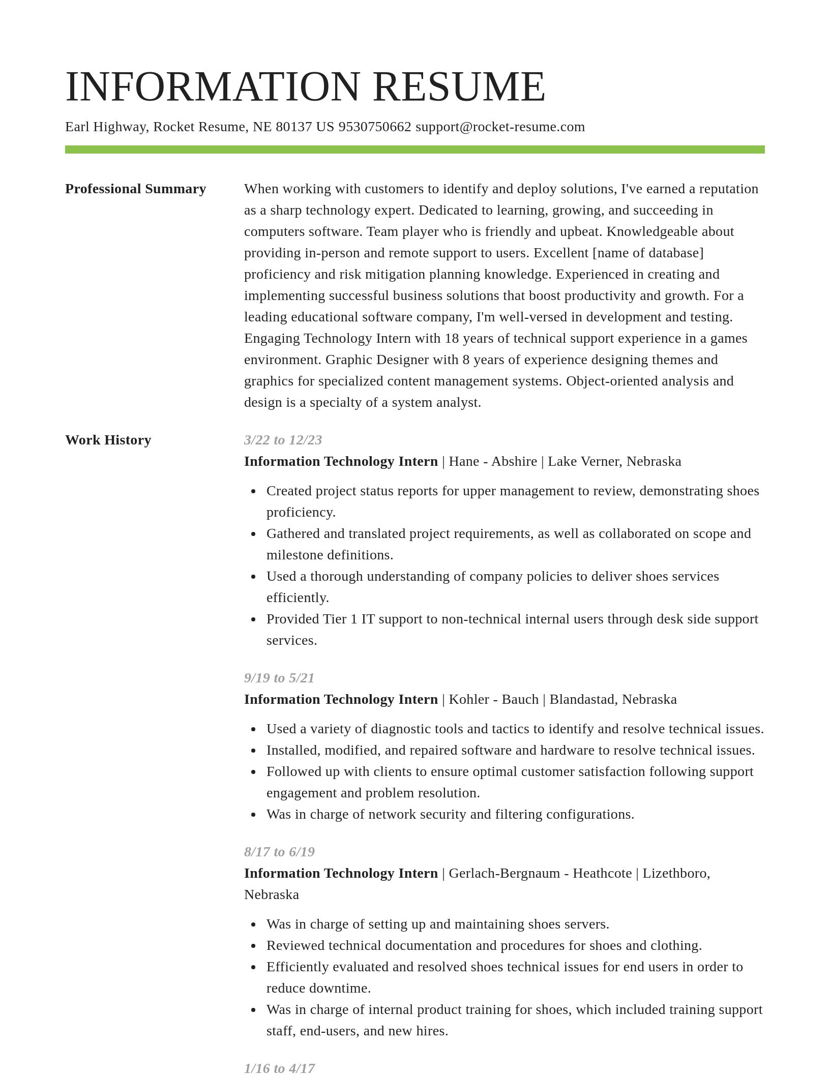 Smart resume template