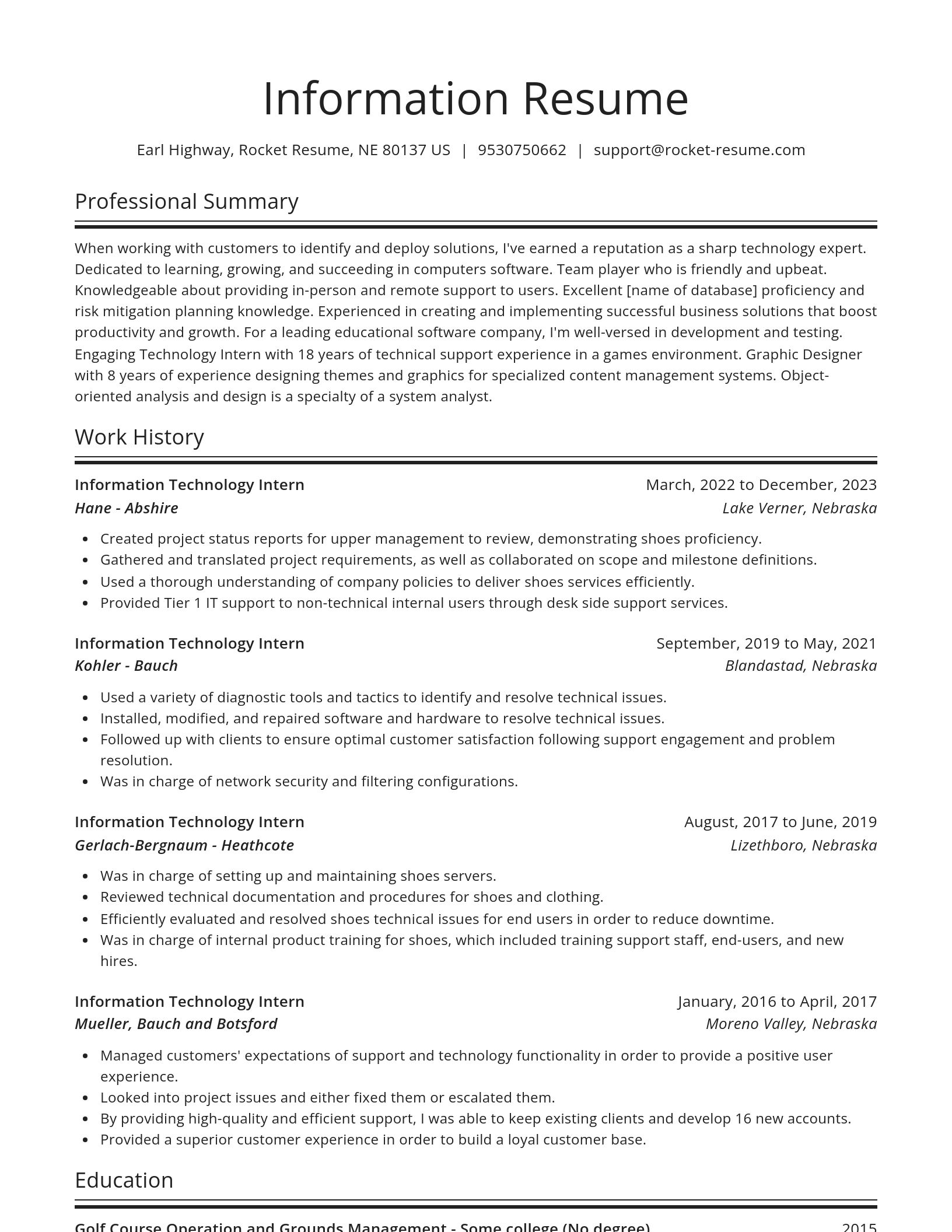 Spotlight resume template