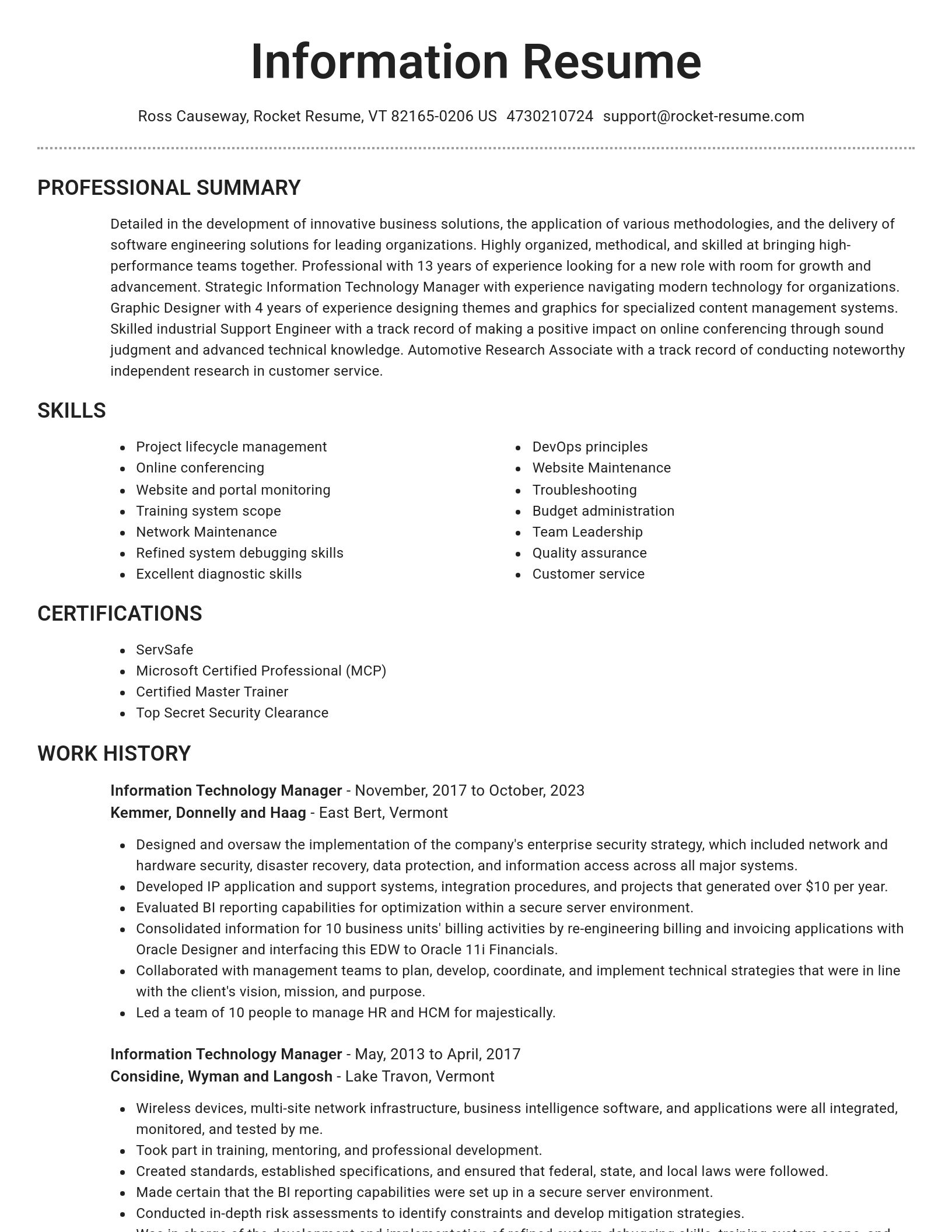 Brilliant resume template