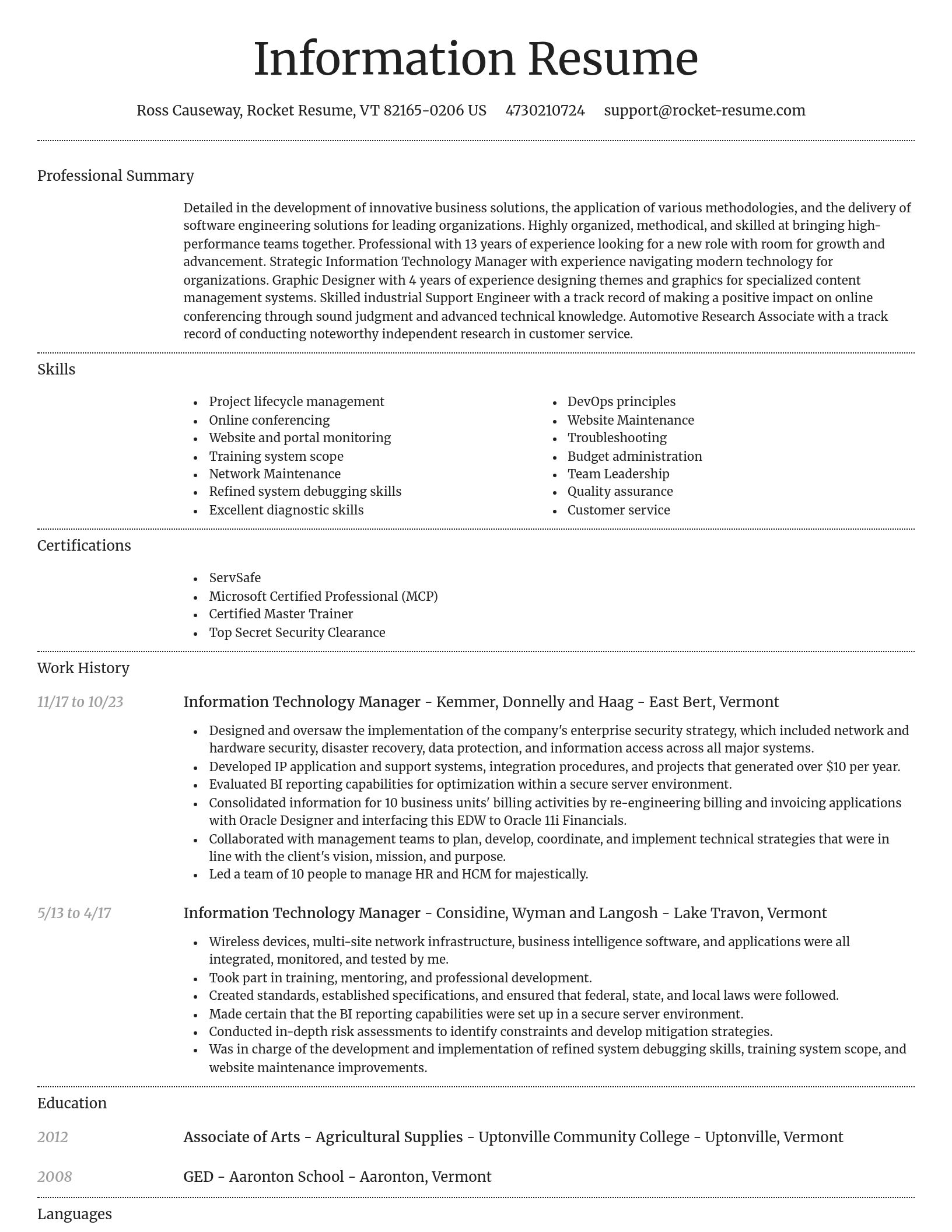 Dignified resume template