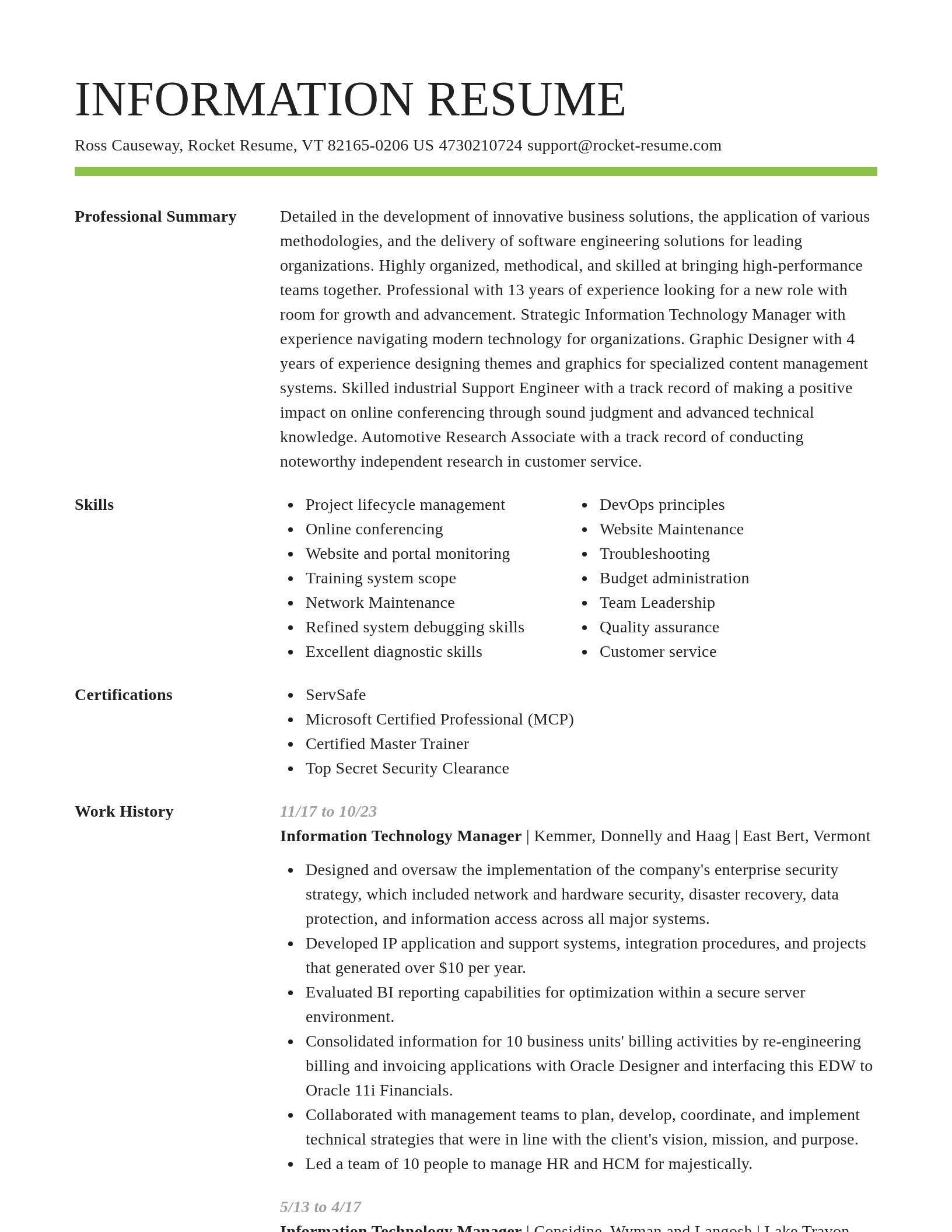 Smart resume template