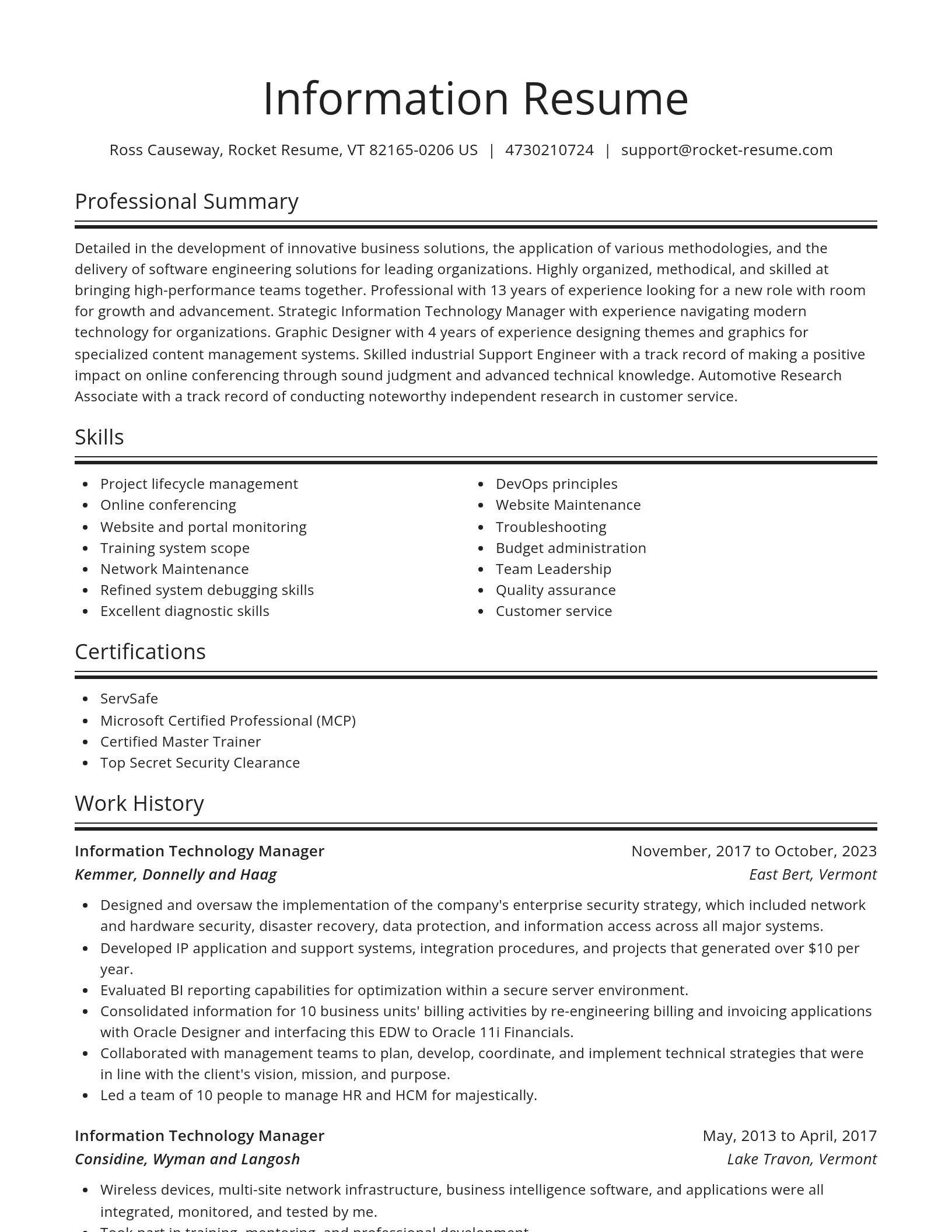 Spotlight resume template