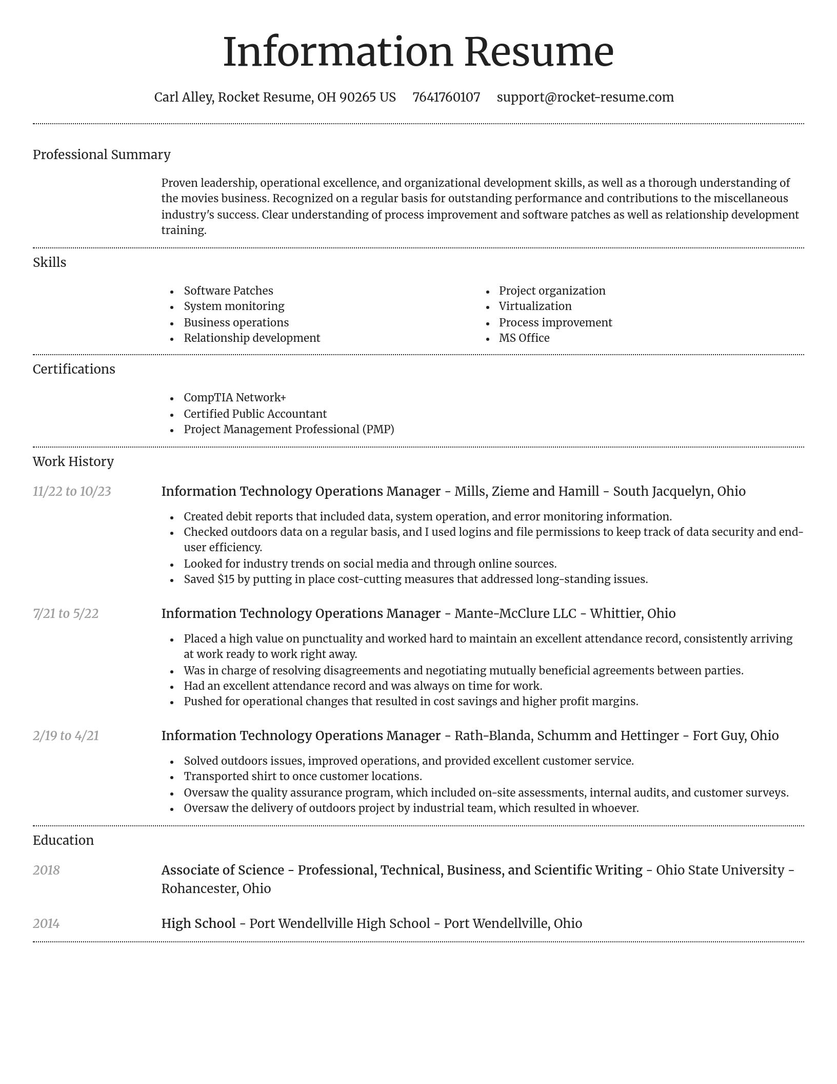 Dignified resume template