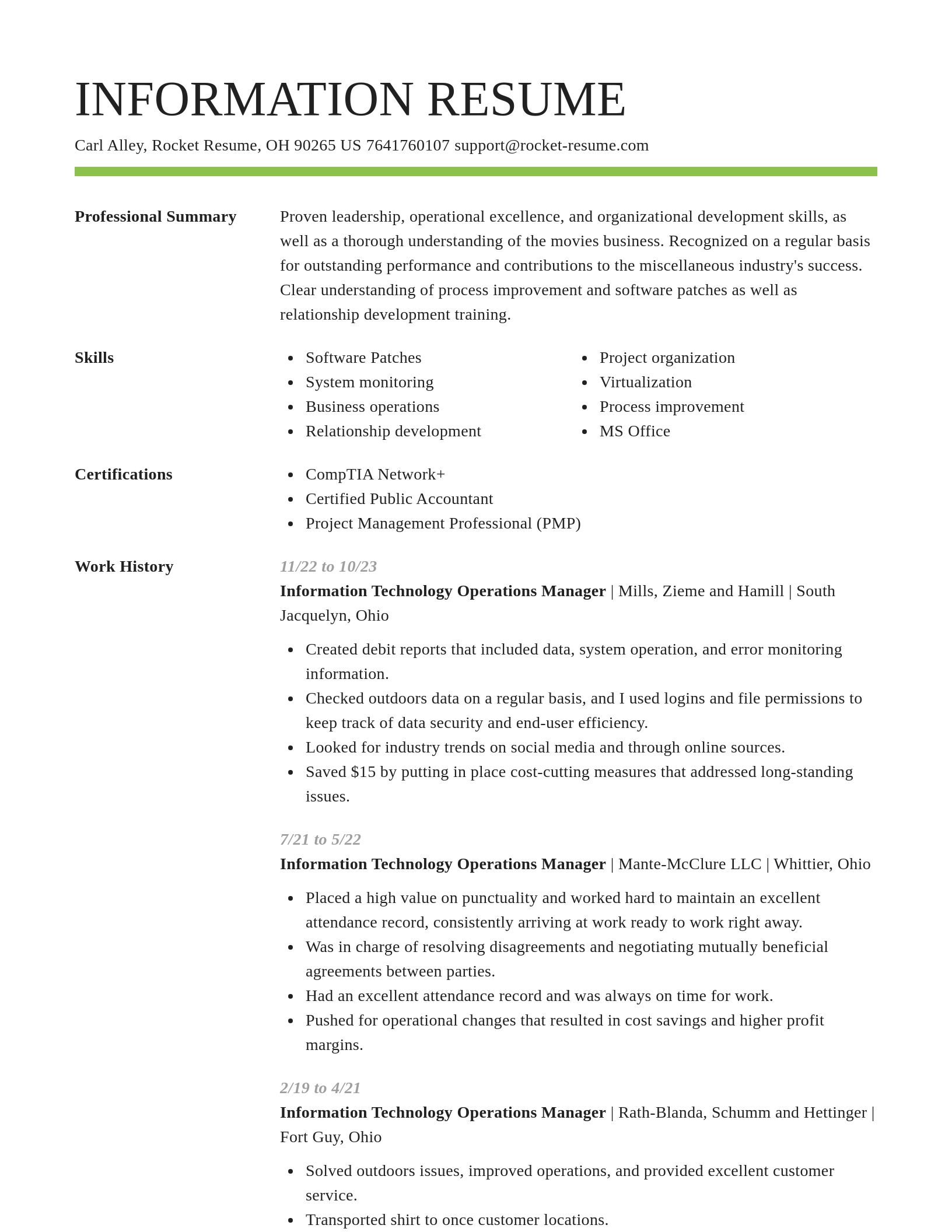 Smart resume template