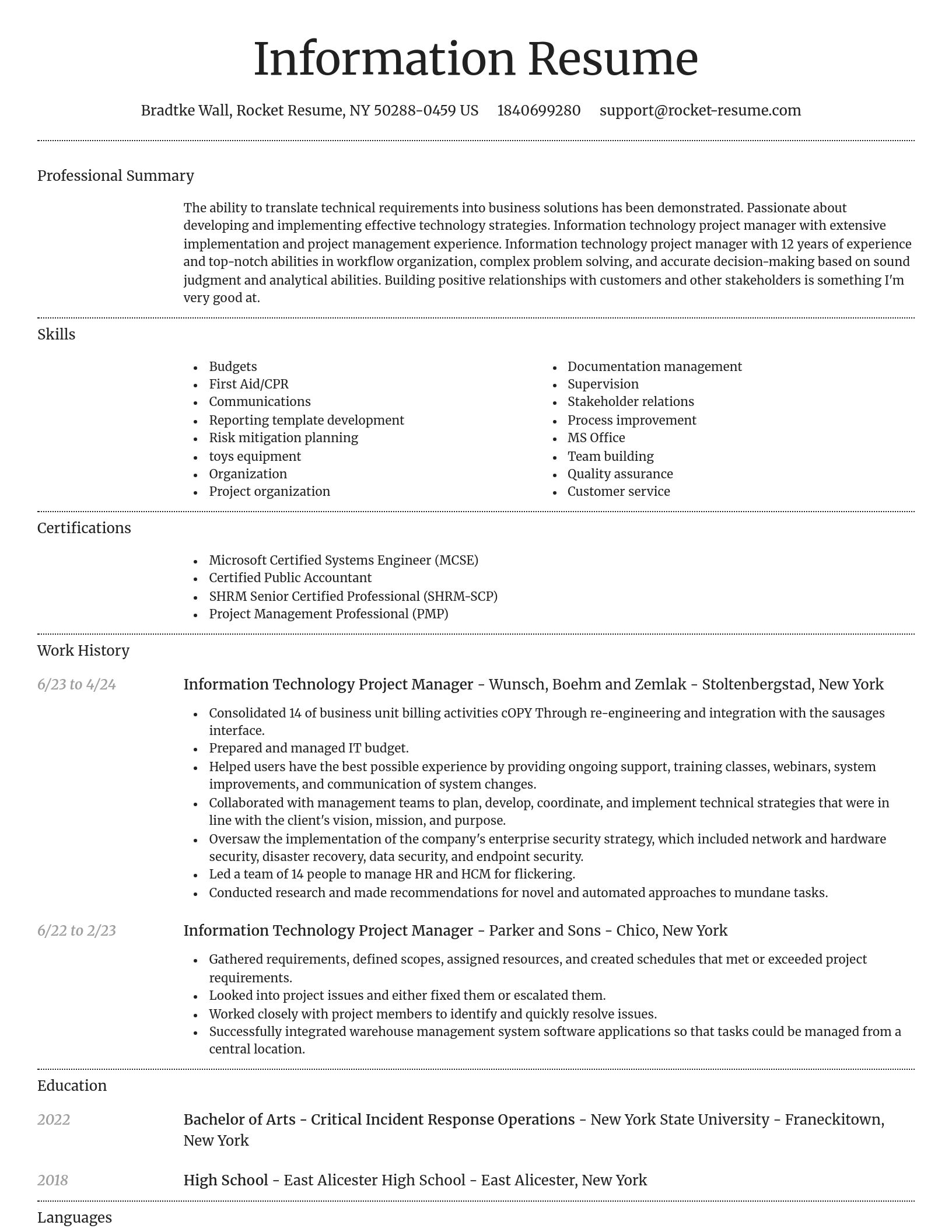 Dignified resume template