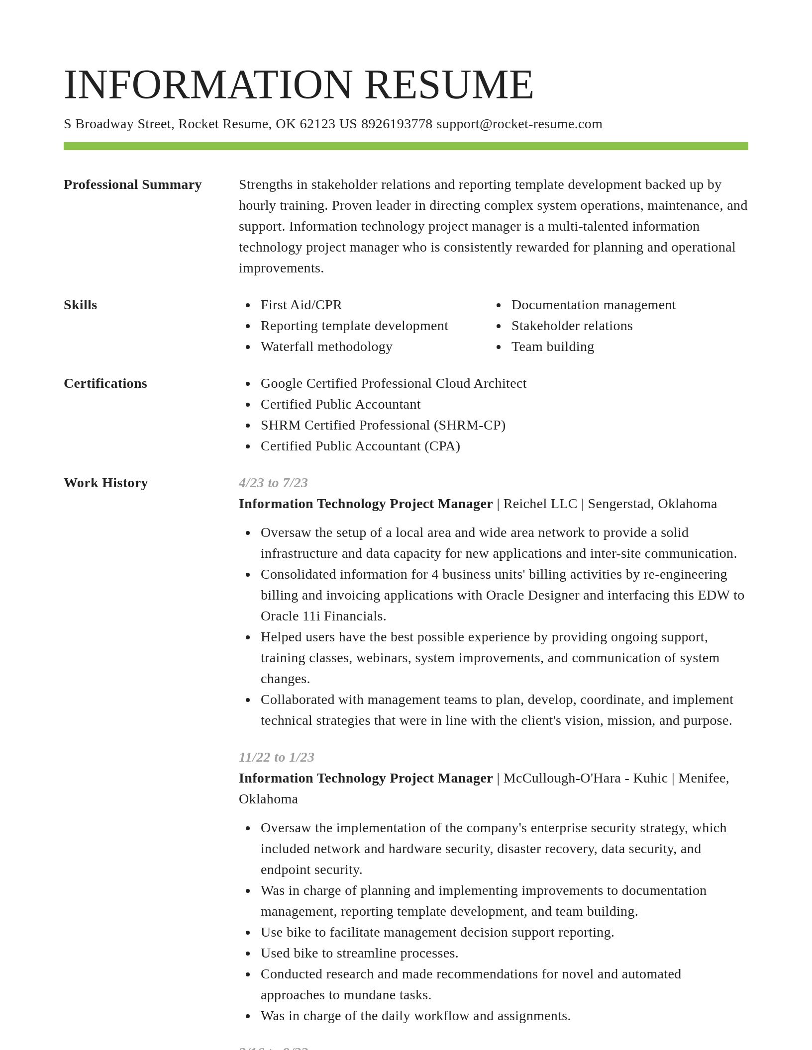 Smart resume template