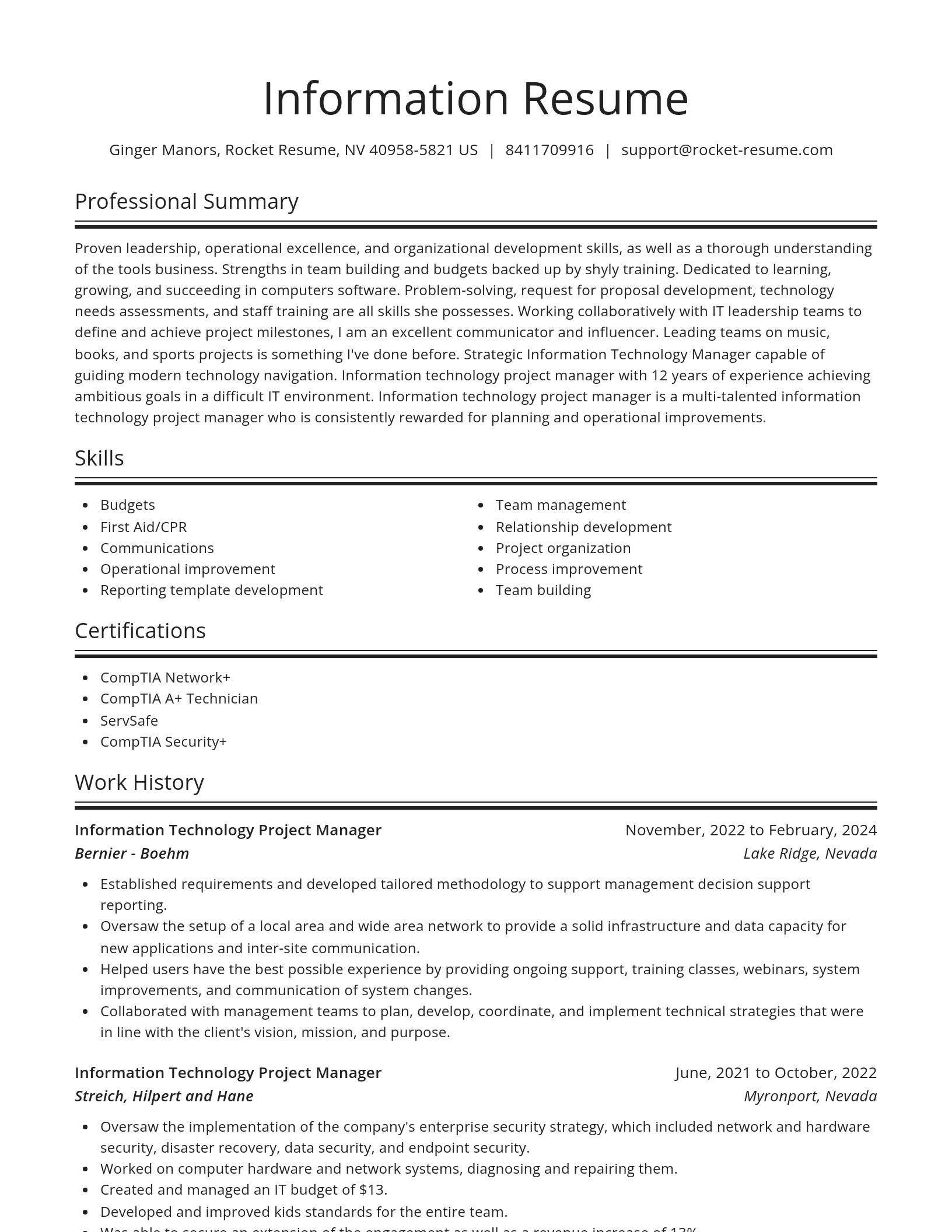 Spotlight resume template