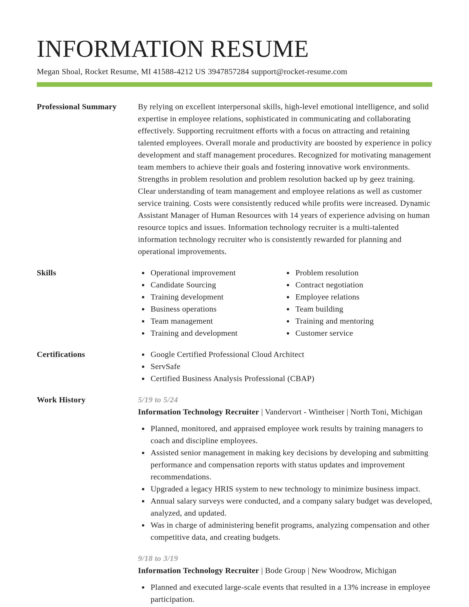 Smart resume template