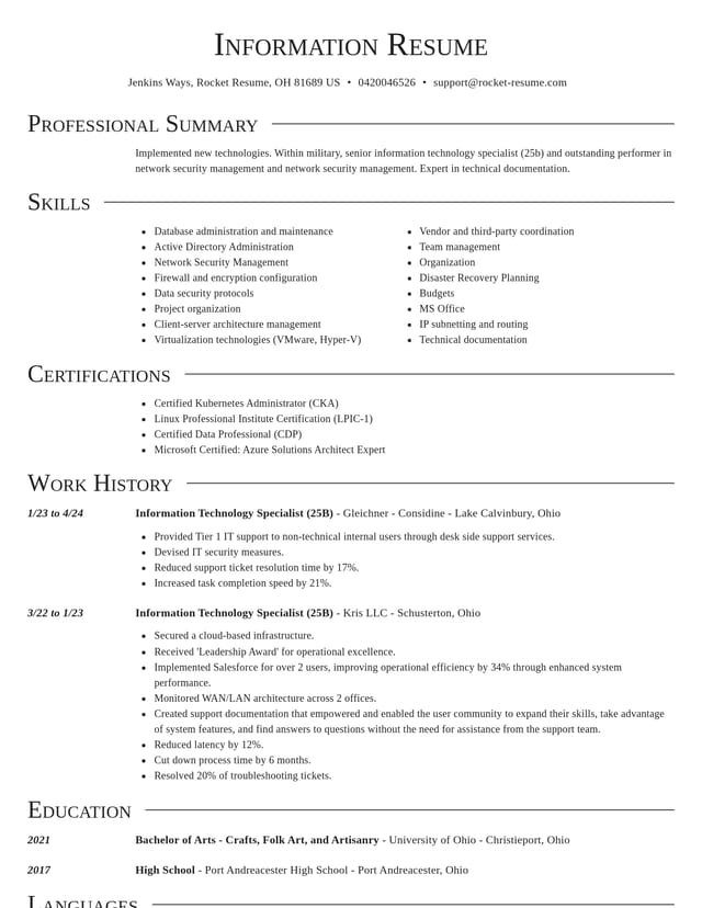 Director resume template