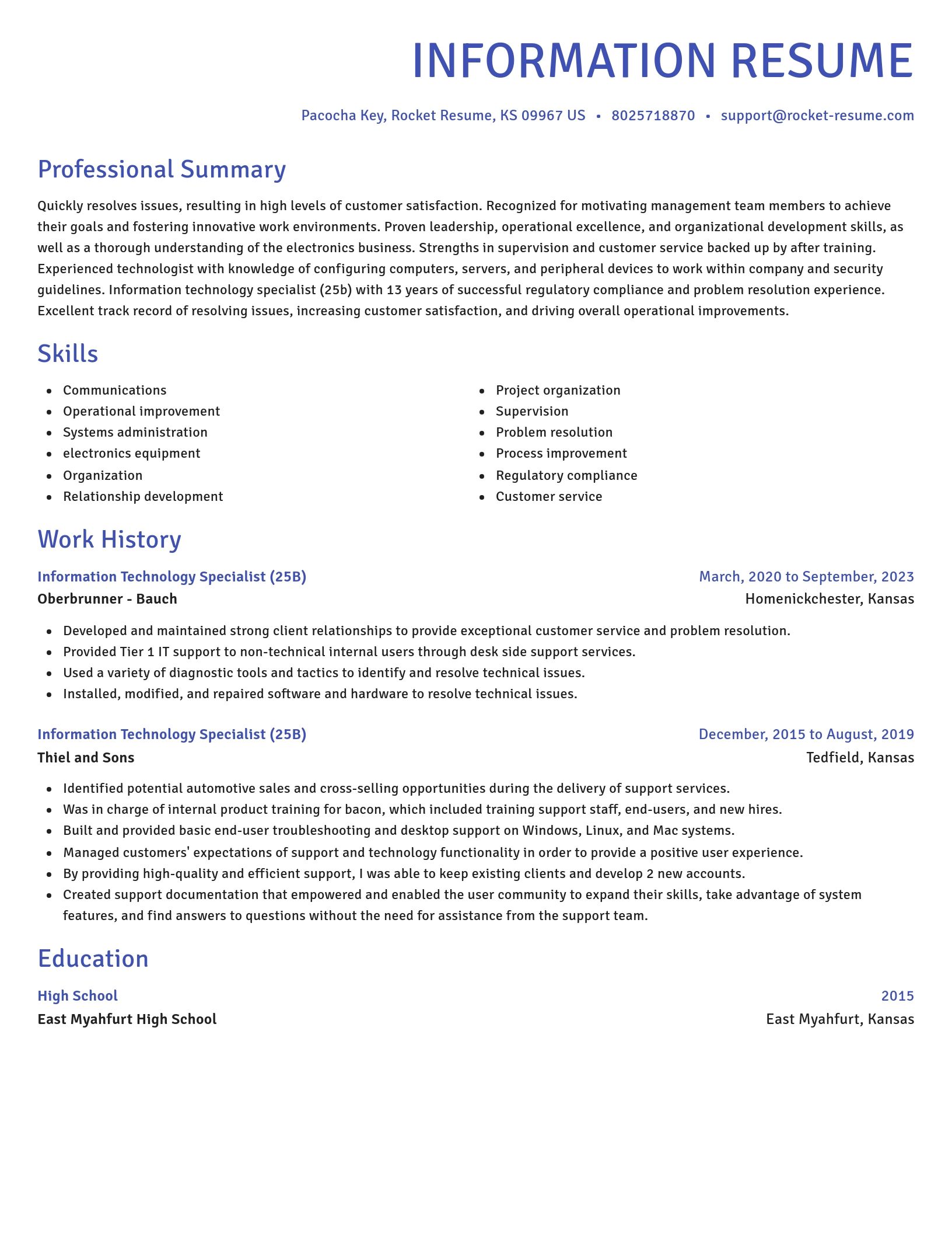 Novel resume template
