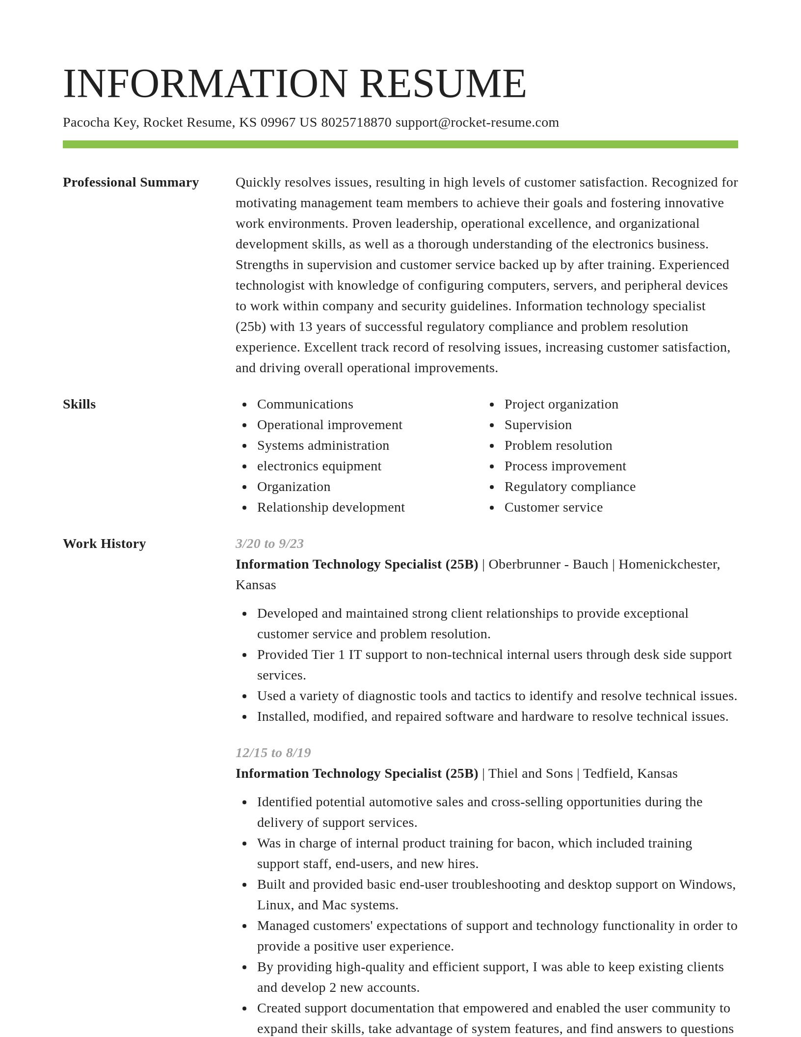 Smart resume template
