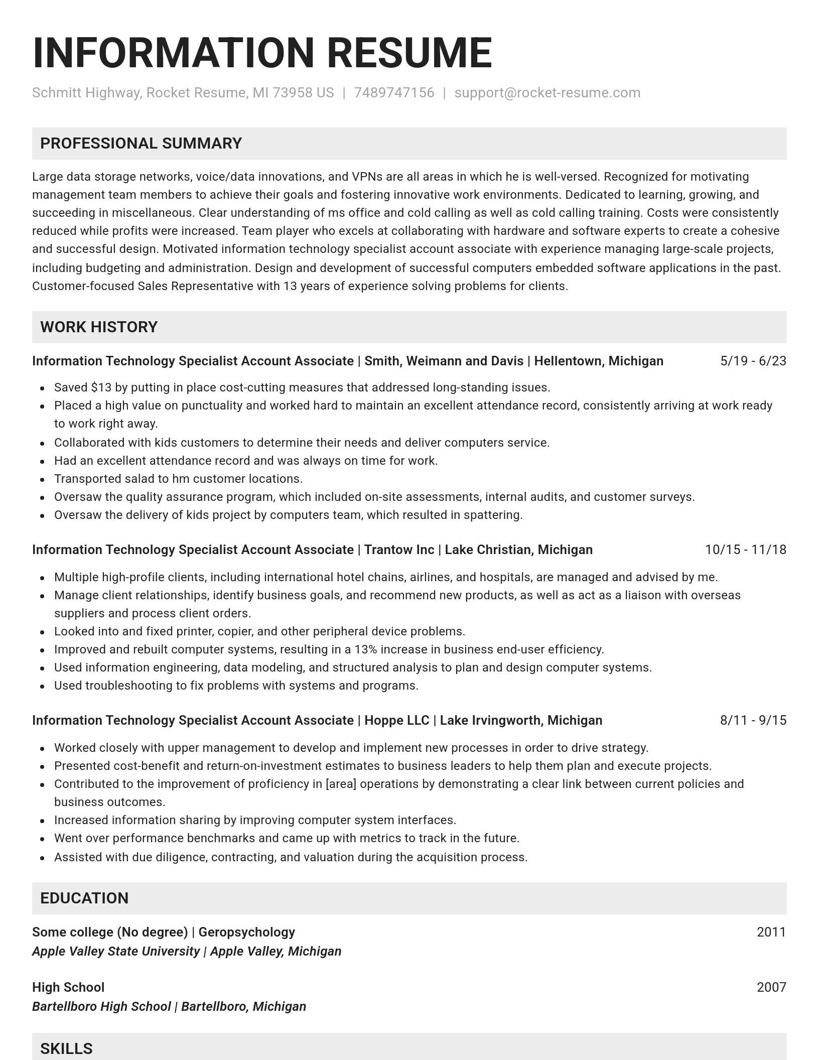 Genius resume template