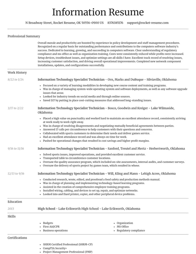 Dignified resume template