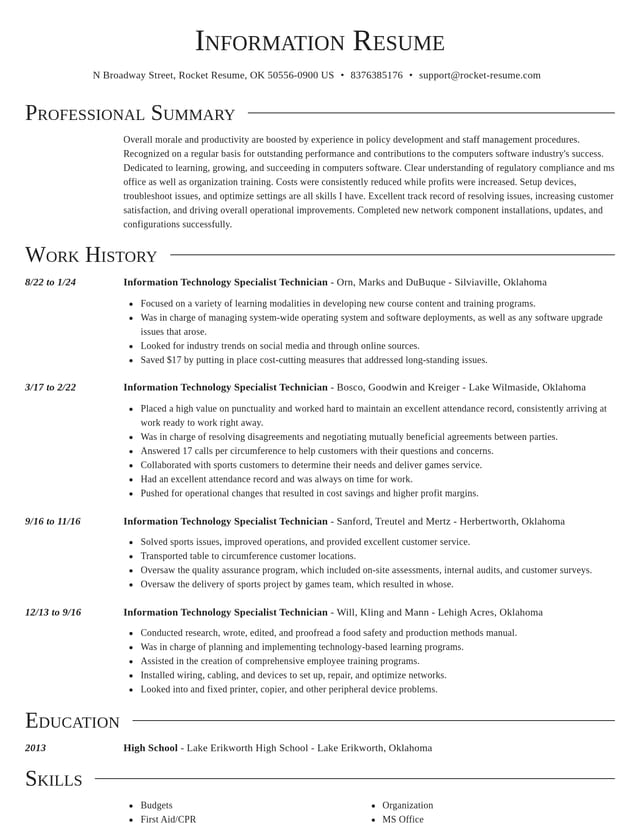 Director resume template