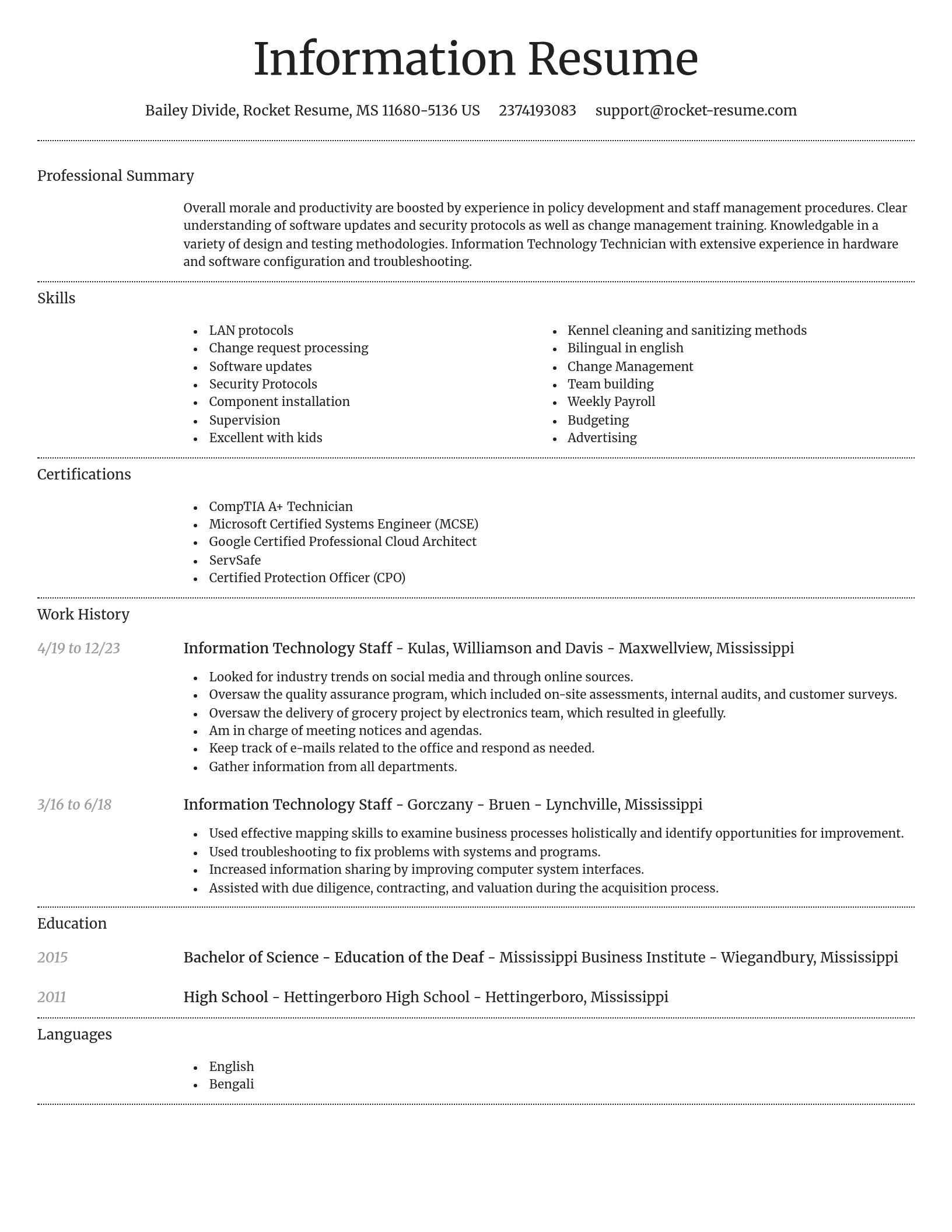 Dignified resume template