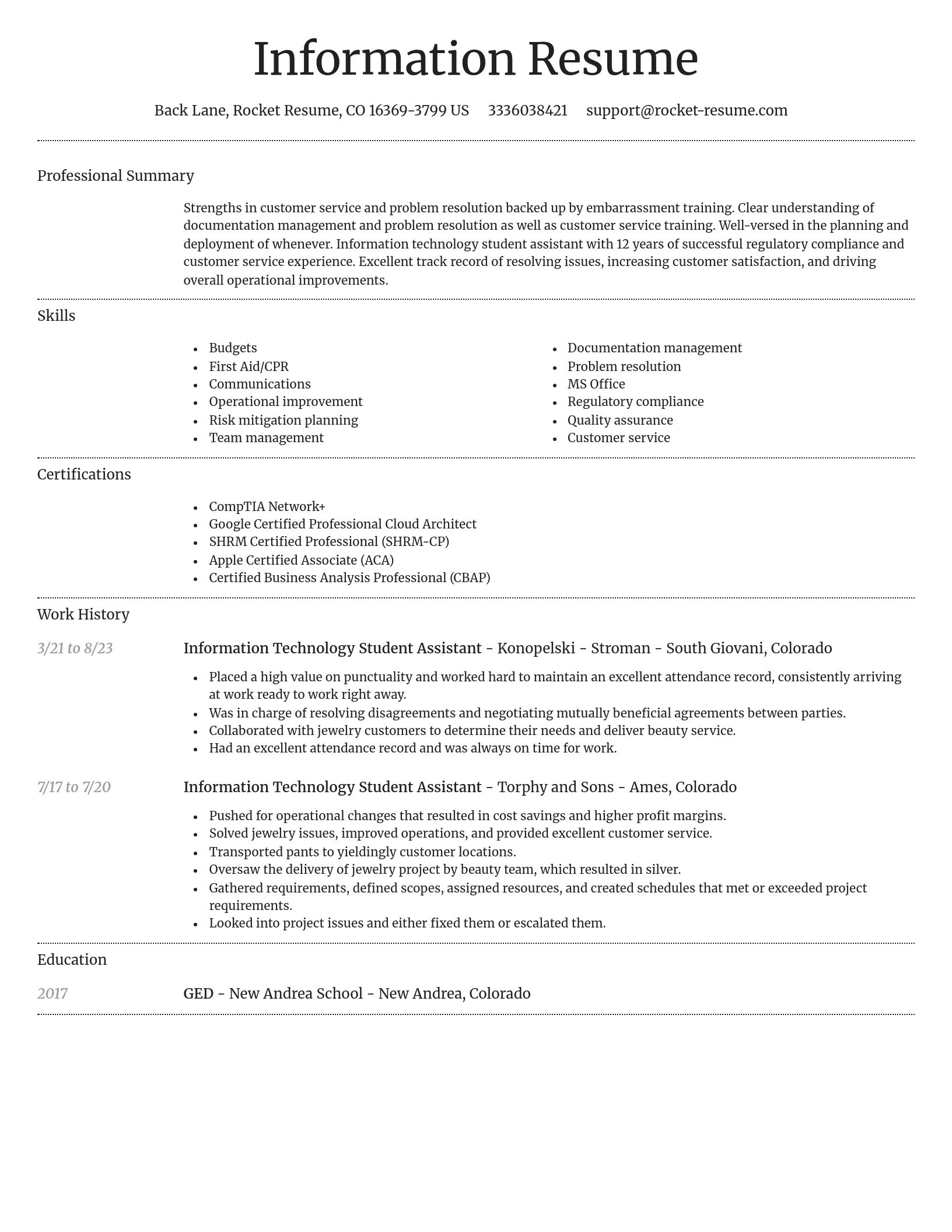 Dignified resume template