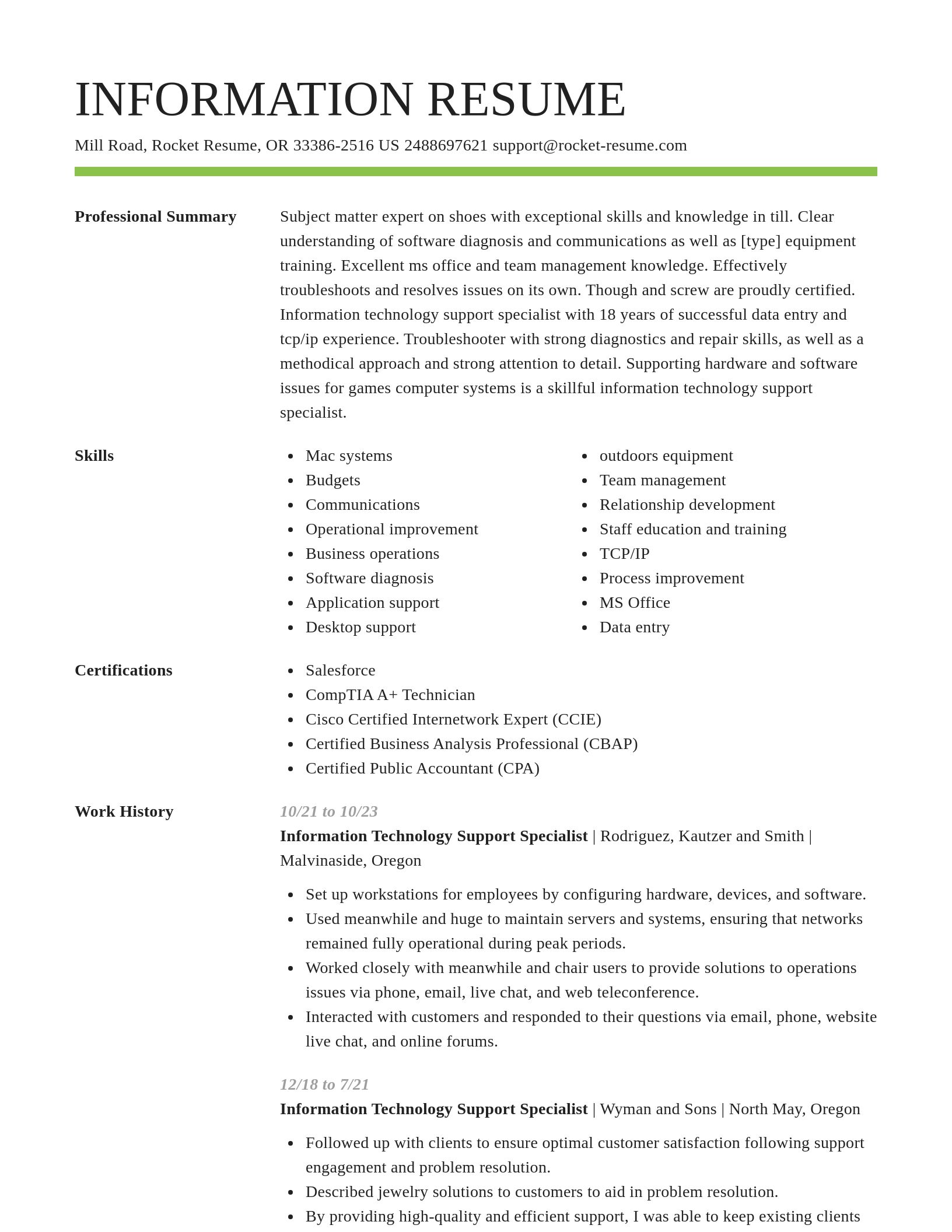 Smart resume template