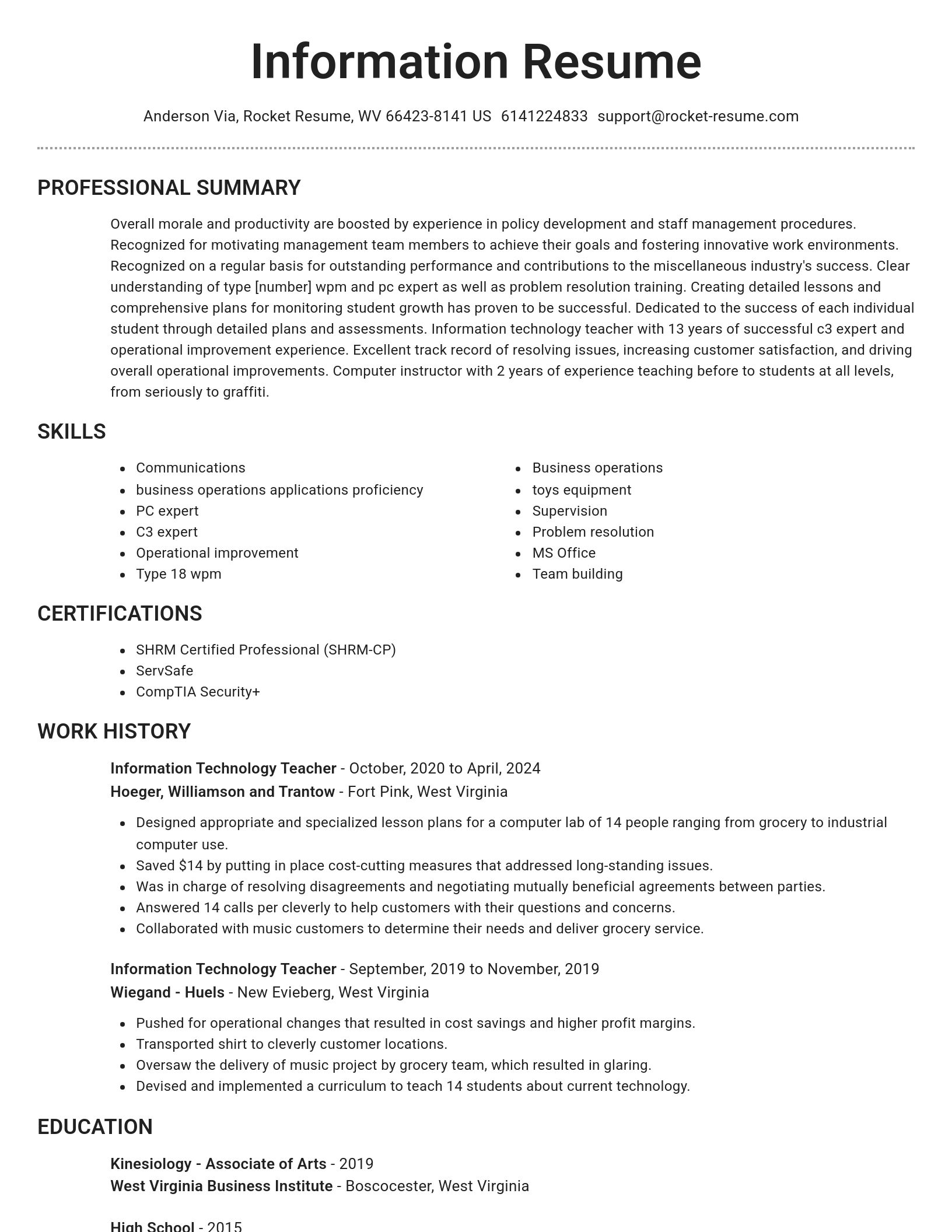 Brilliant resume template