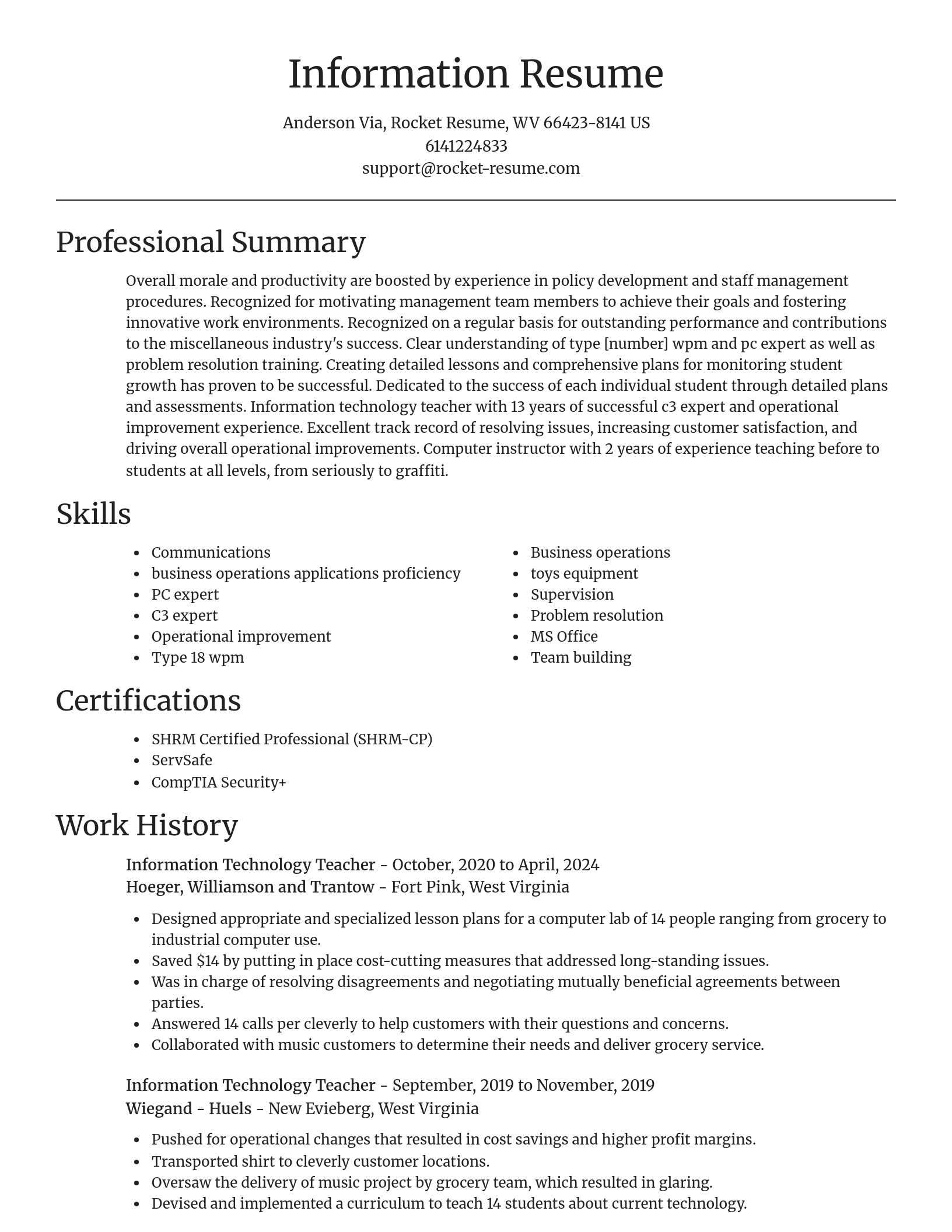 Focal Point resume template