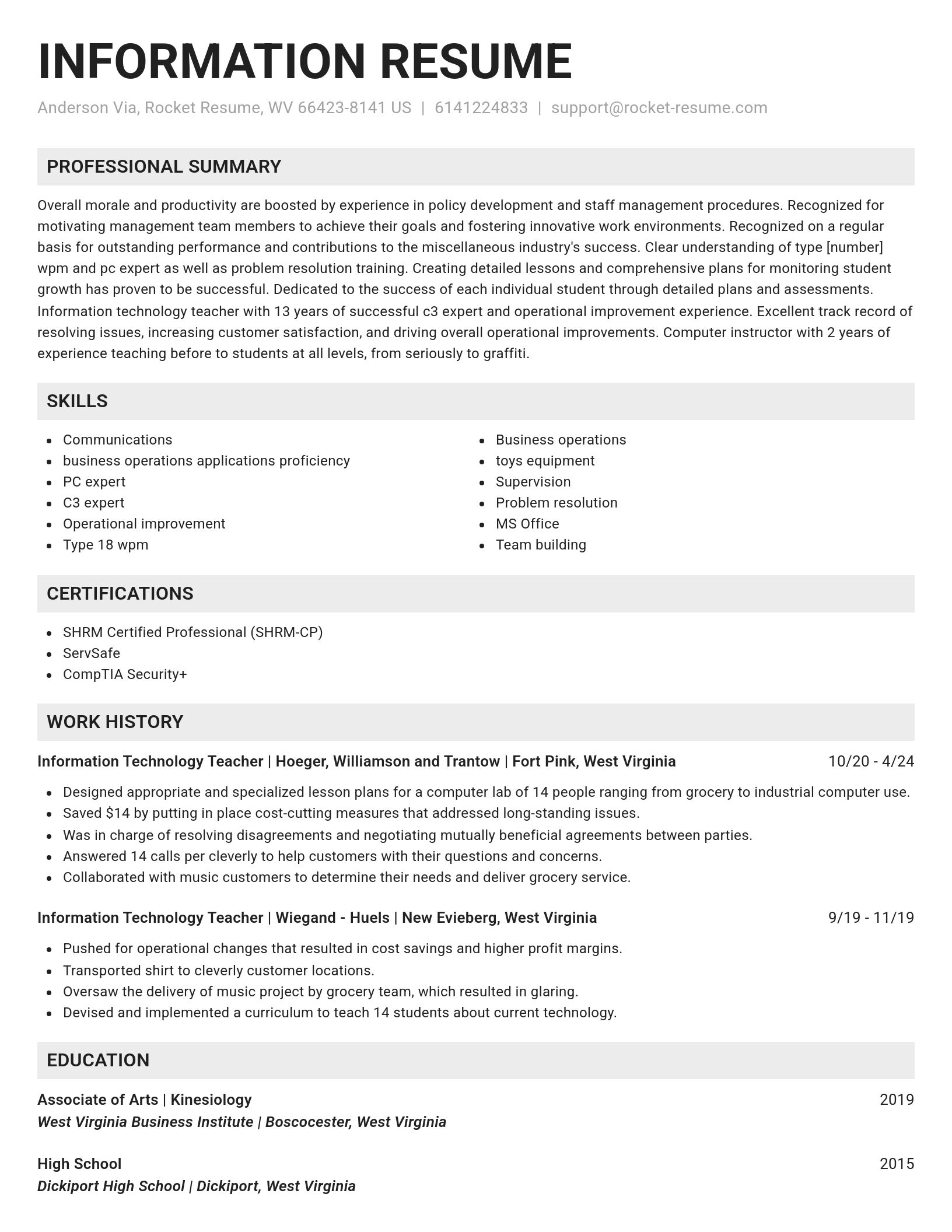 Genius resume template