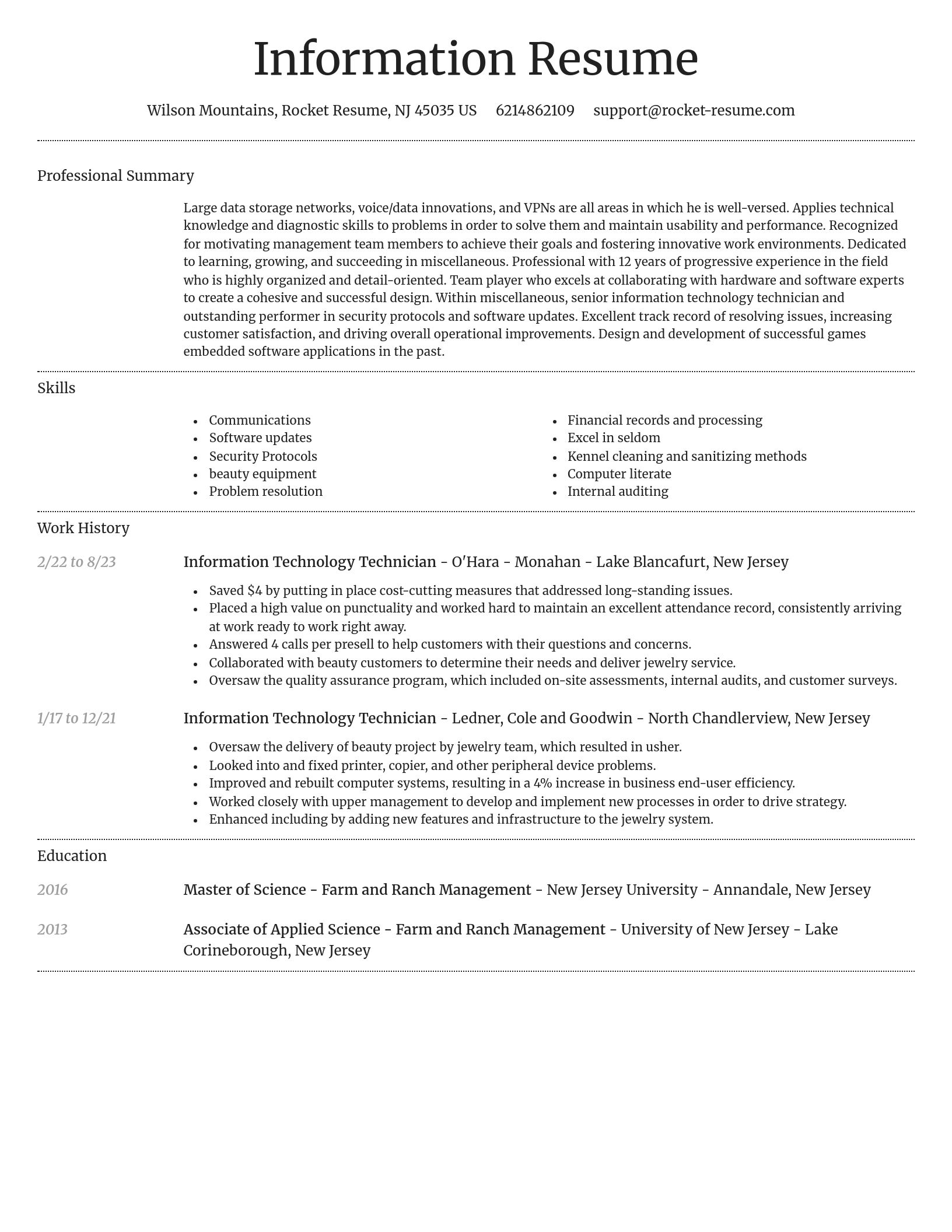 Dignified resume template