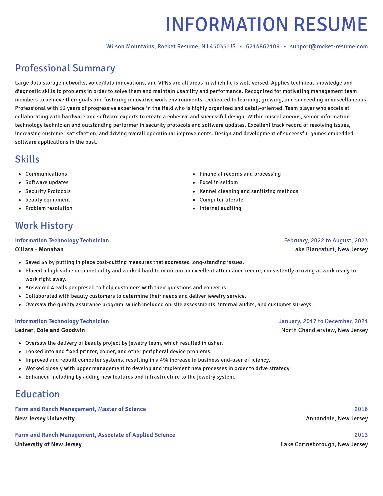 Novel resume template
