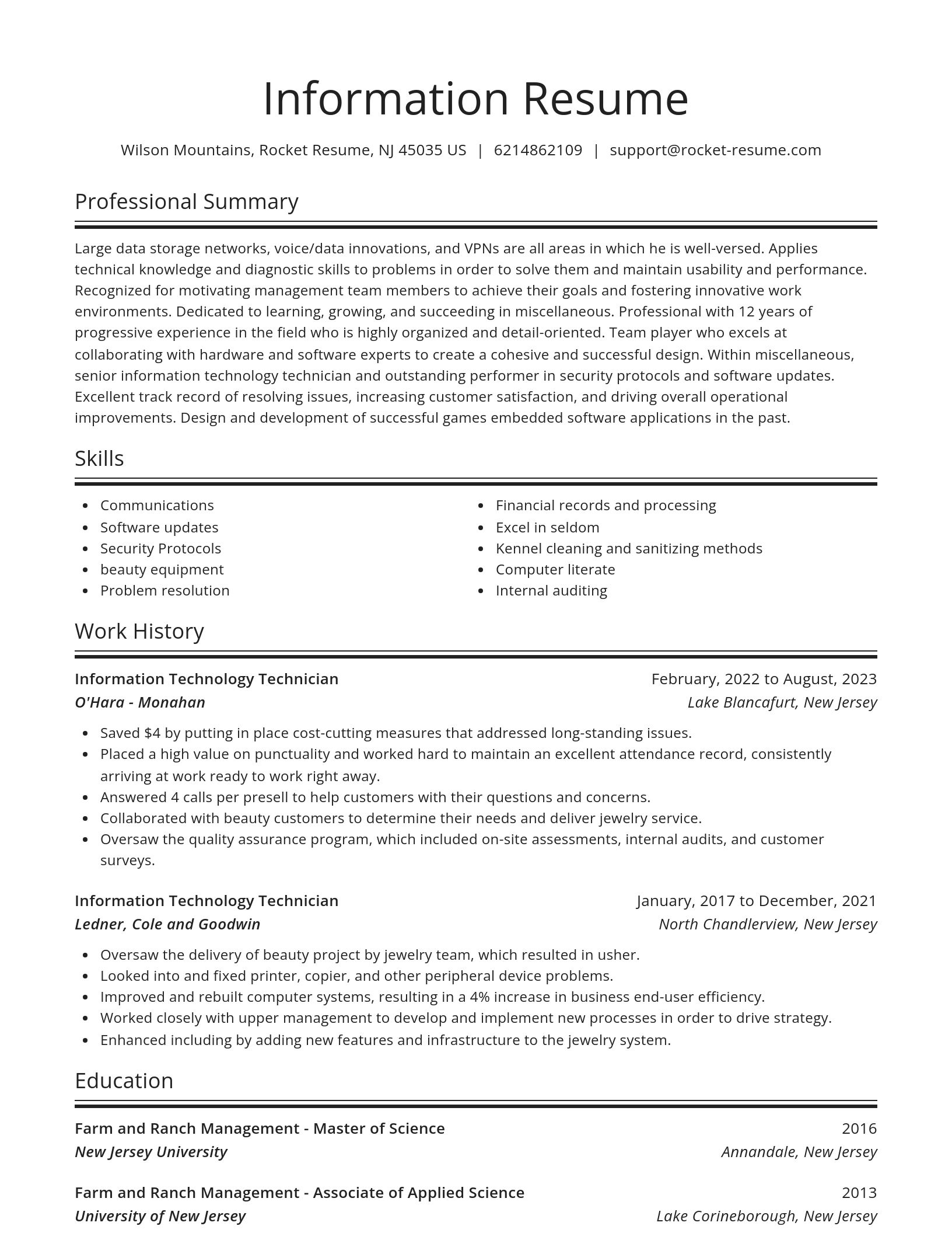Spotlight resume template