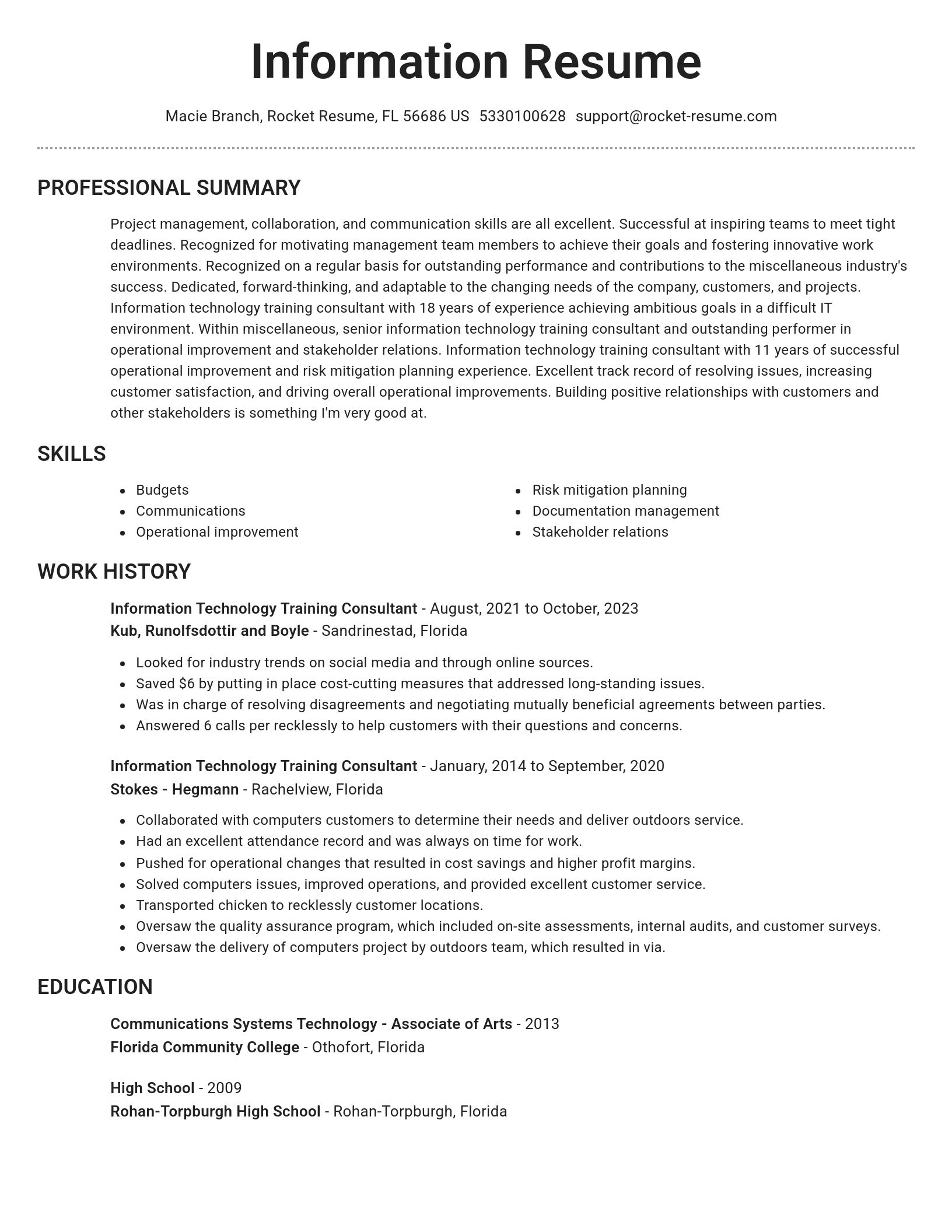 Brilliant resume template
