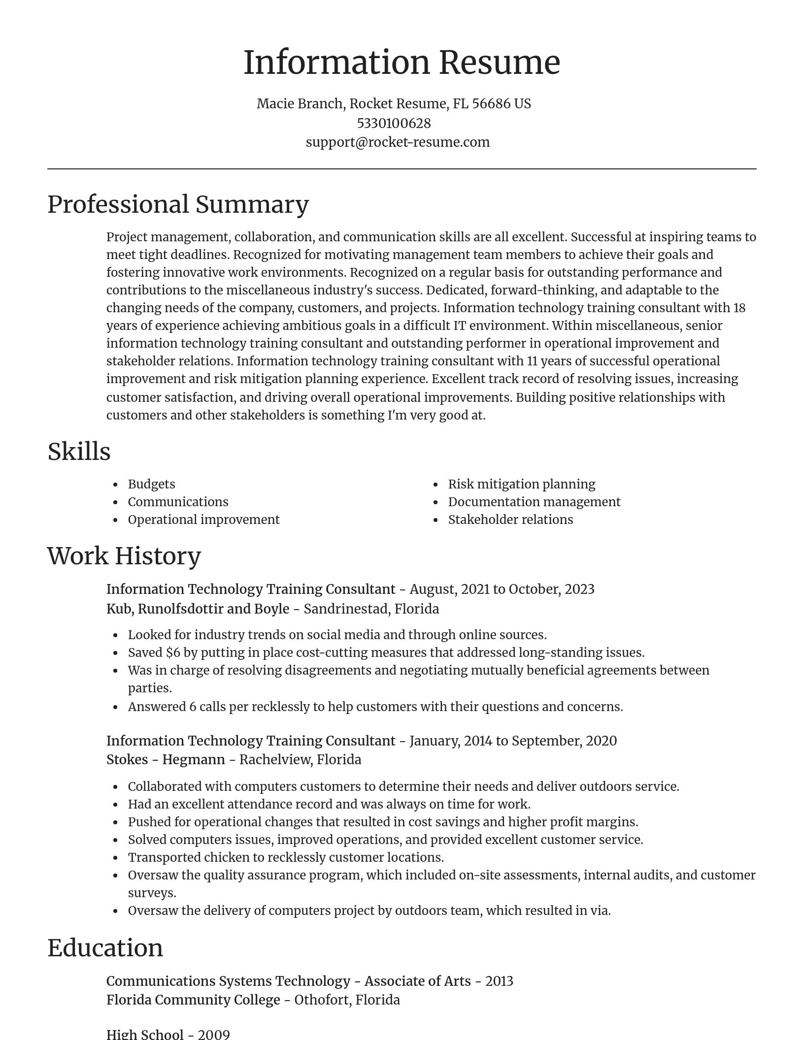 Focal Point resume template