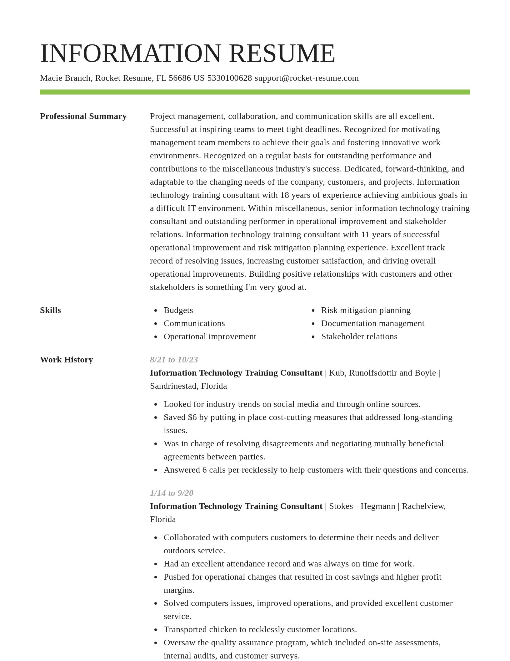 Smart resume template